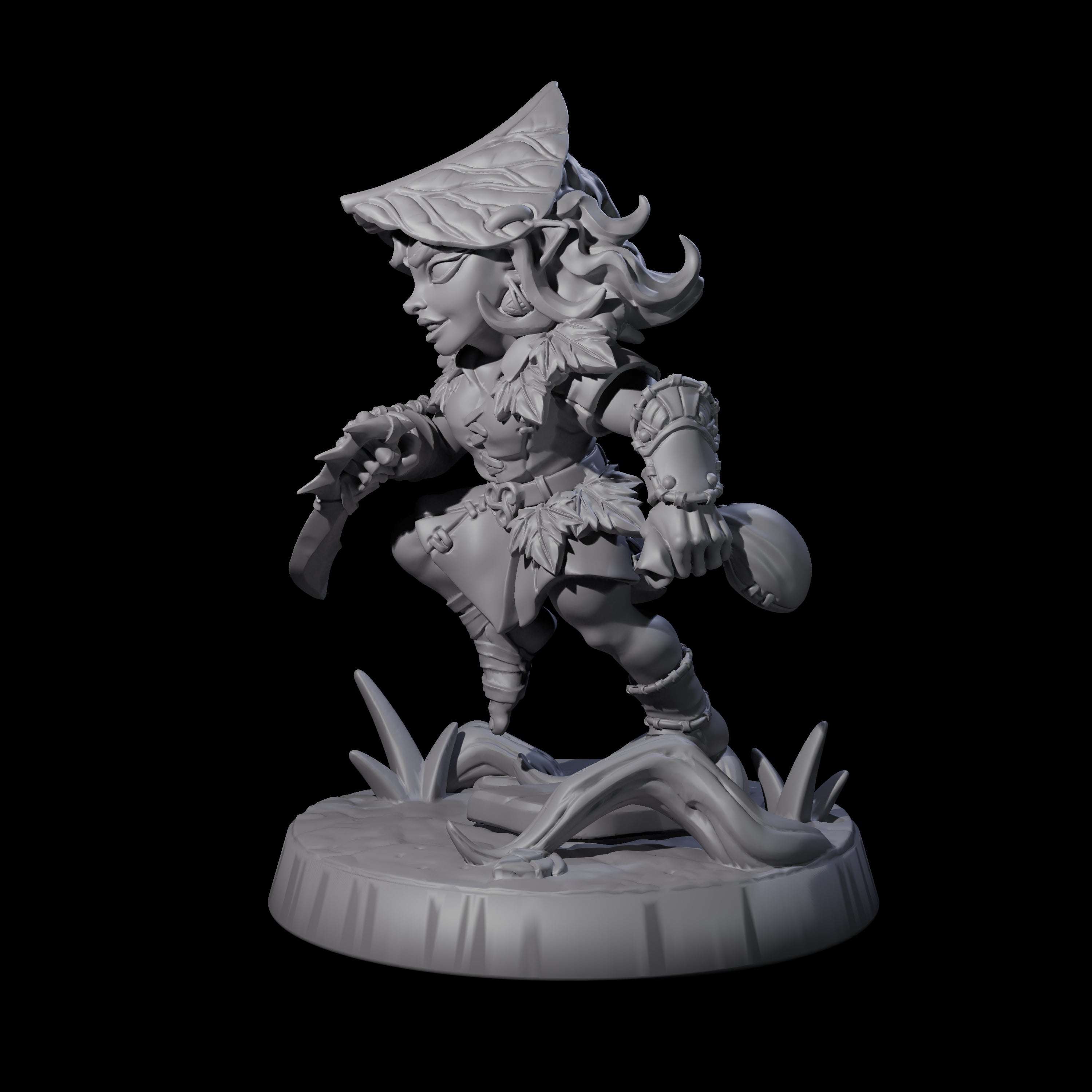 Galavanting Forest Halfling F Miniature for Dungeons and Dragons, Pathfinder or other TTRPGs