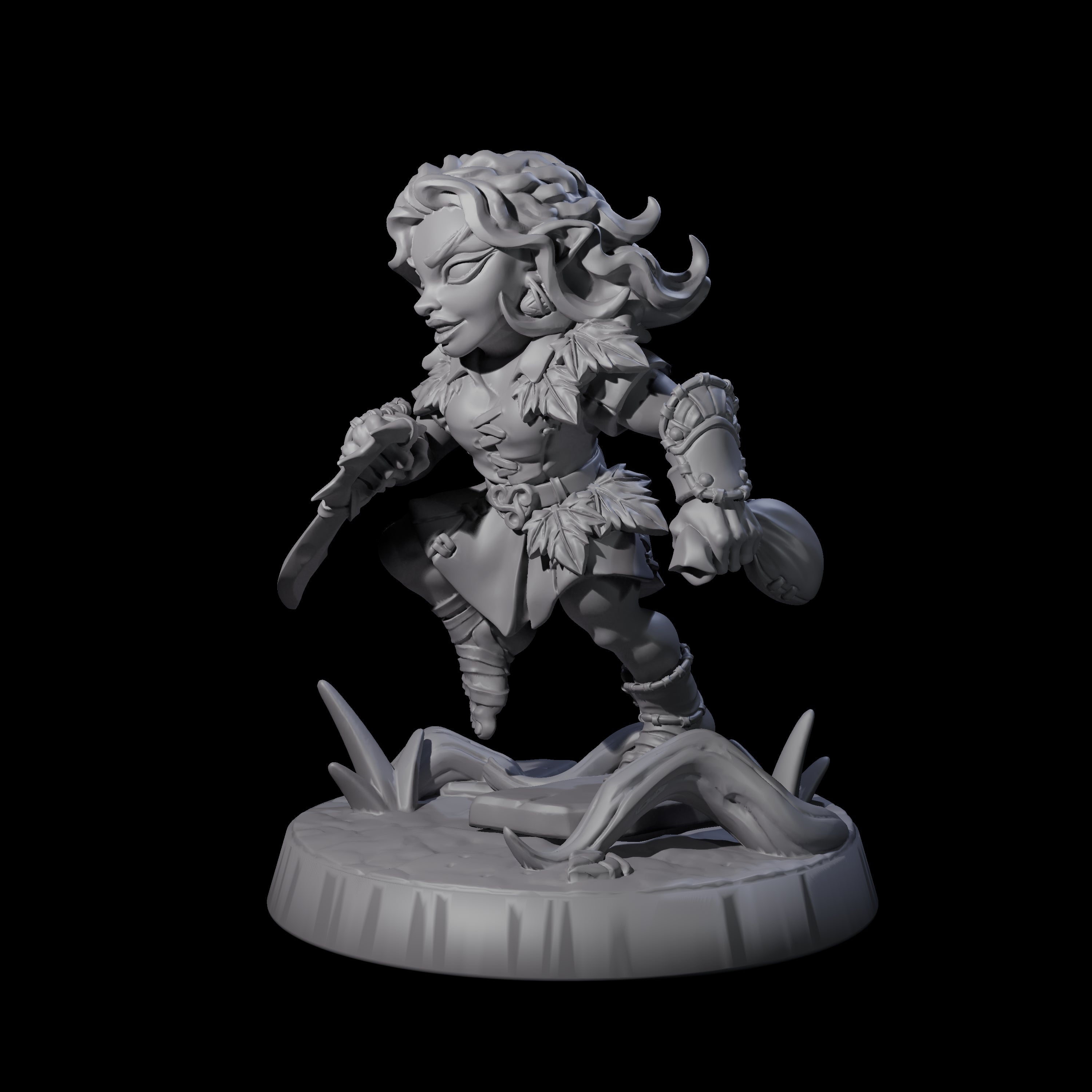 Galavanting Forest Halfling F Miniature for Dungeons and Dragons, Pathfinder or other TTRPGs