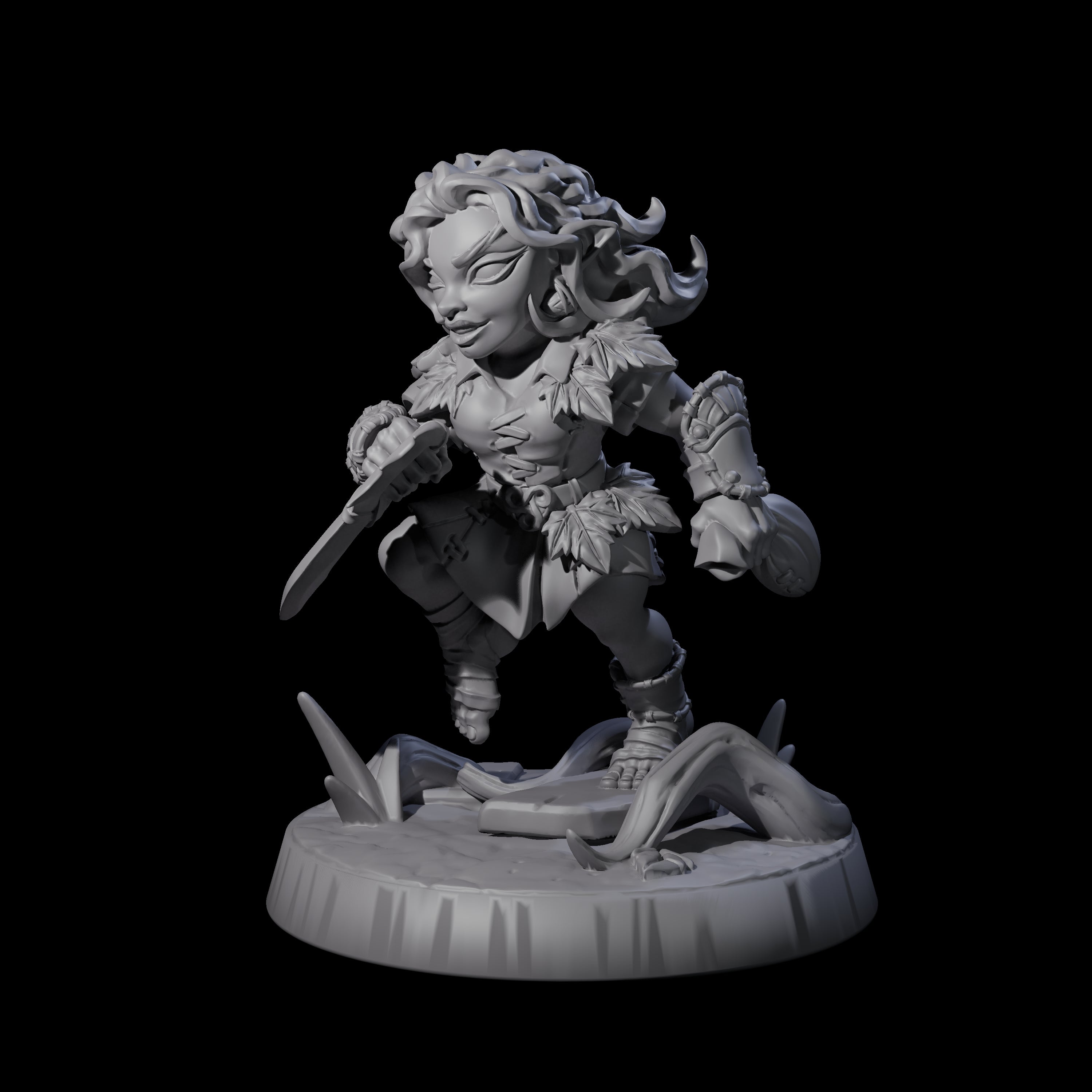 Galavanting Forest Halfling F Miniature for Dungeons and Dragons, Pathfinder or other TTRPGs