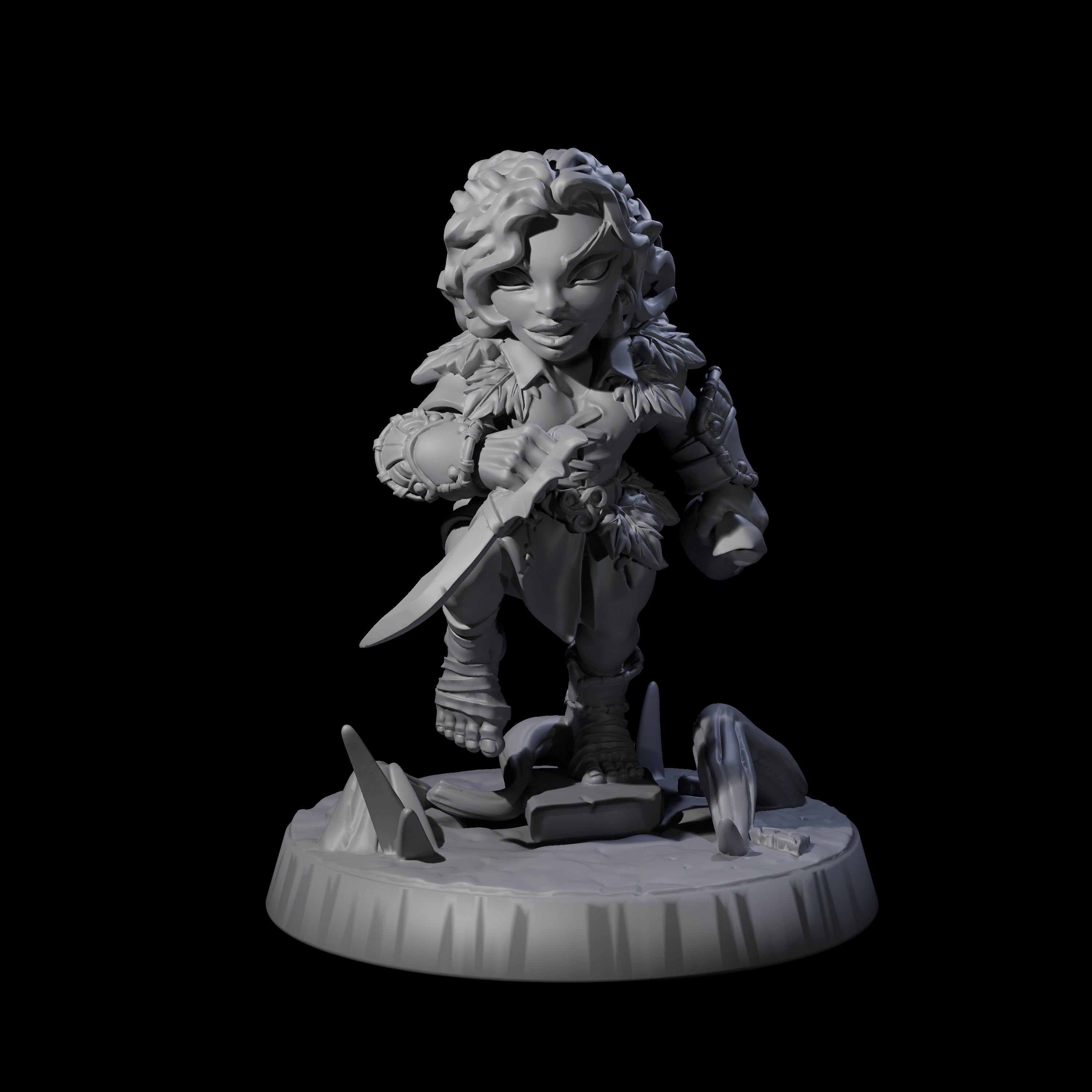 Galavanting Forest Halfling F Miniature for Dungeons and Dragons, Pathfinder or other TTRPGs