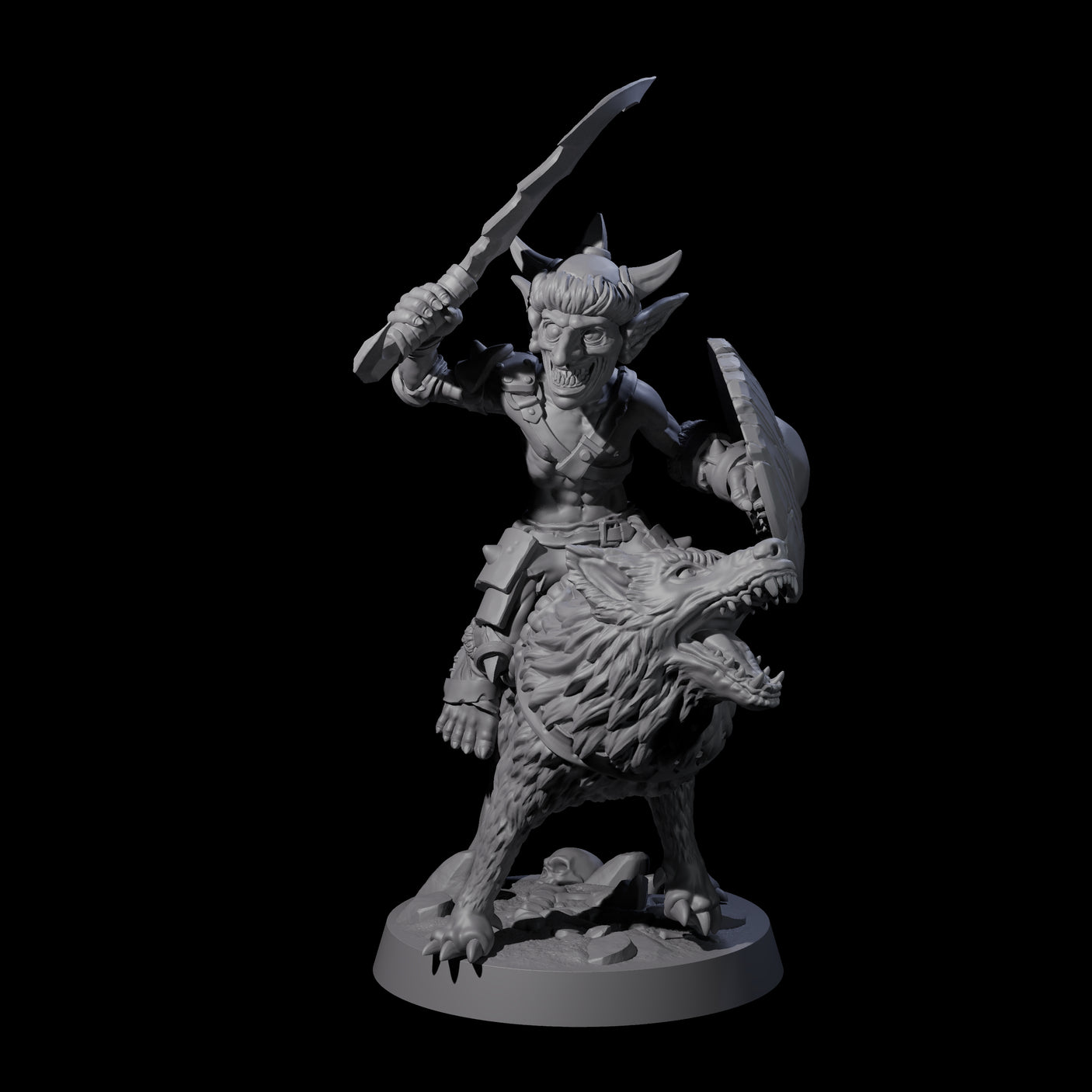 Galloping Goblin Rider A Miniature for Dungeons and Dragons, Pathfinder or other TTRPGs