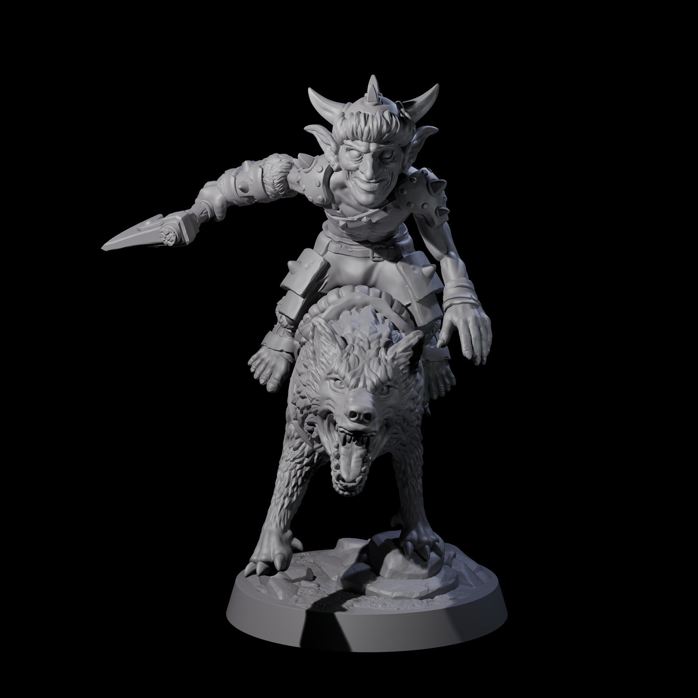 Galloping Goblin Rider B Miniature for Dungeons and Dragons, Pathfinder or other TTRPGs
