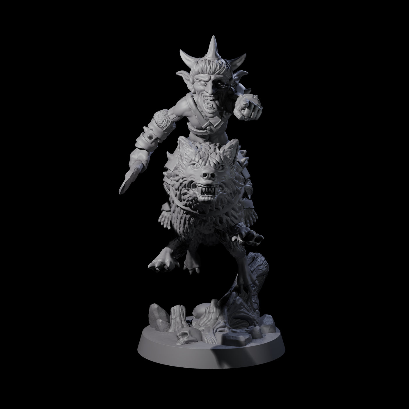 Galloping Goblin Rider C Miniature for Dungeons and Dragons, Pathfinder or other TTRPGs