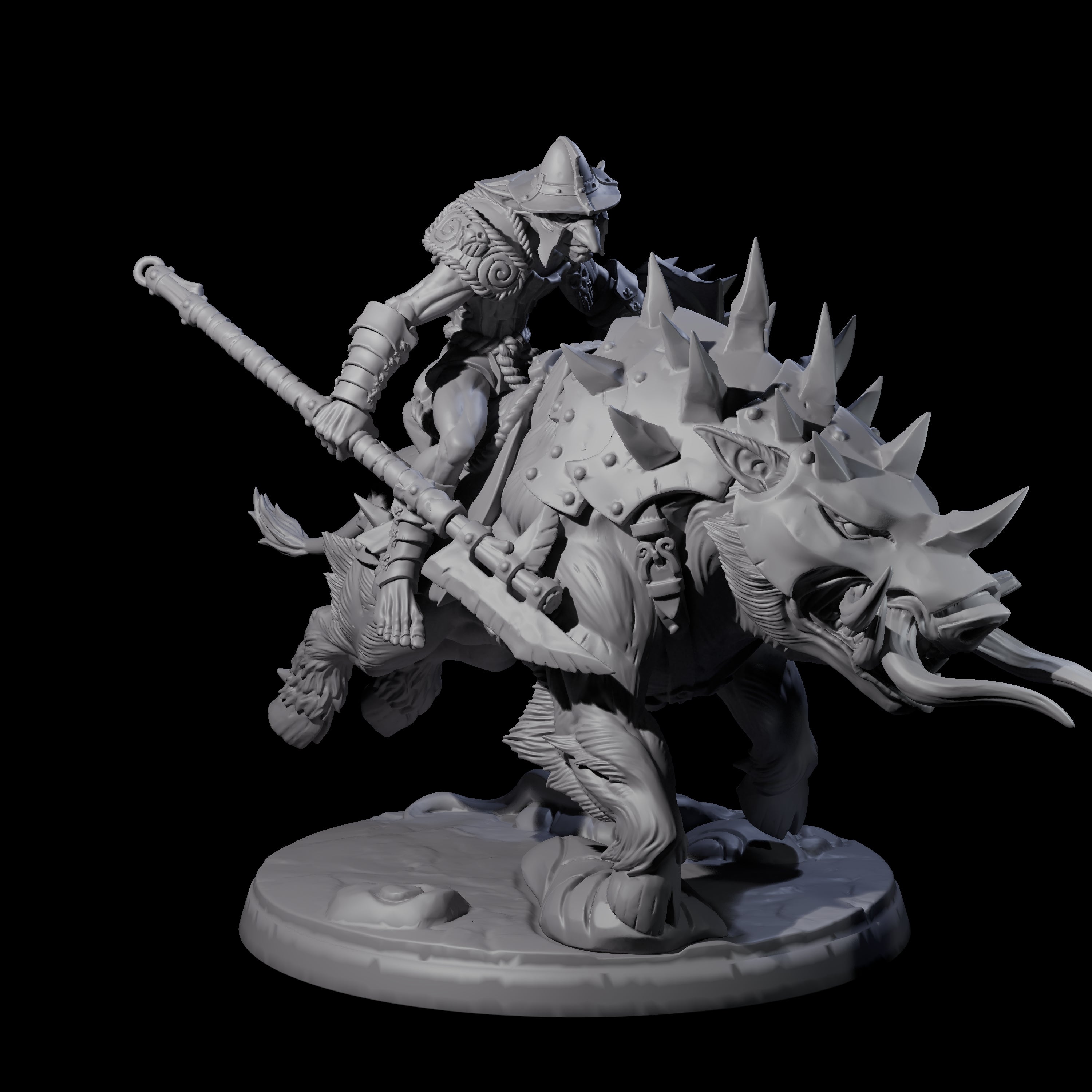 Galloping Hobgoblin Rider B Miniature for Dungeons and Dragons, Pathfinder or other TTRPGs