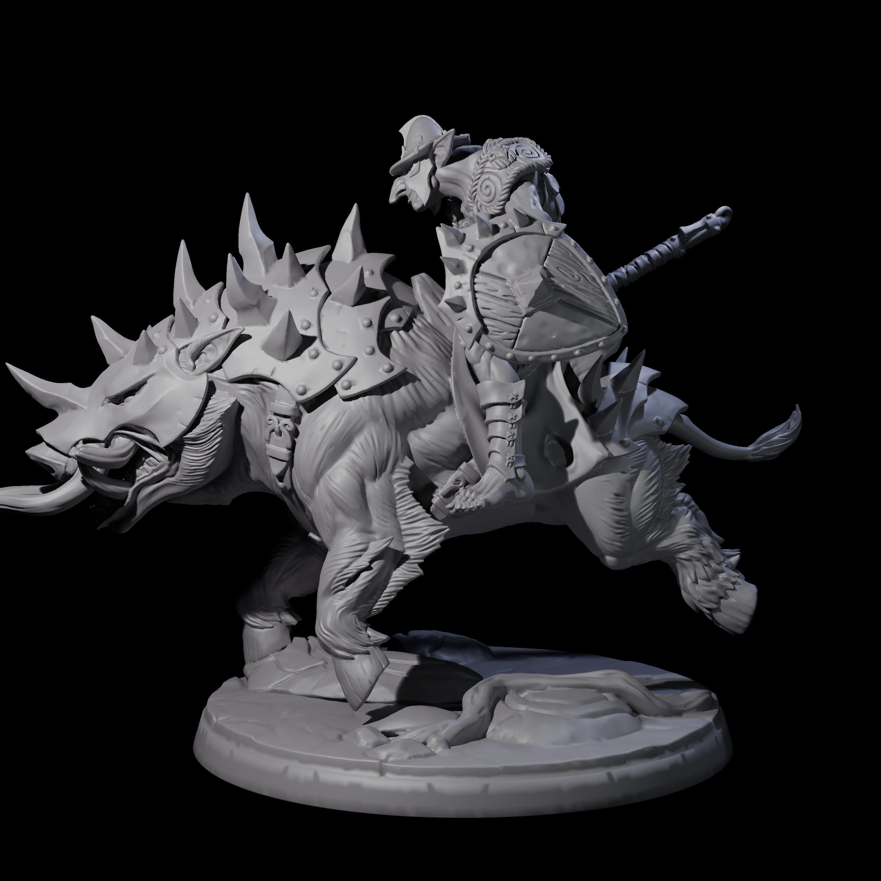 Galloping Hobgoblin Rider B Miniature for Dungeons and Dragons, Pathfinder or other TTRPGs