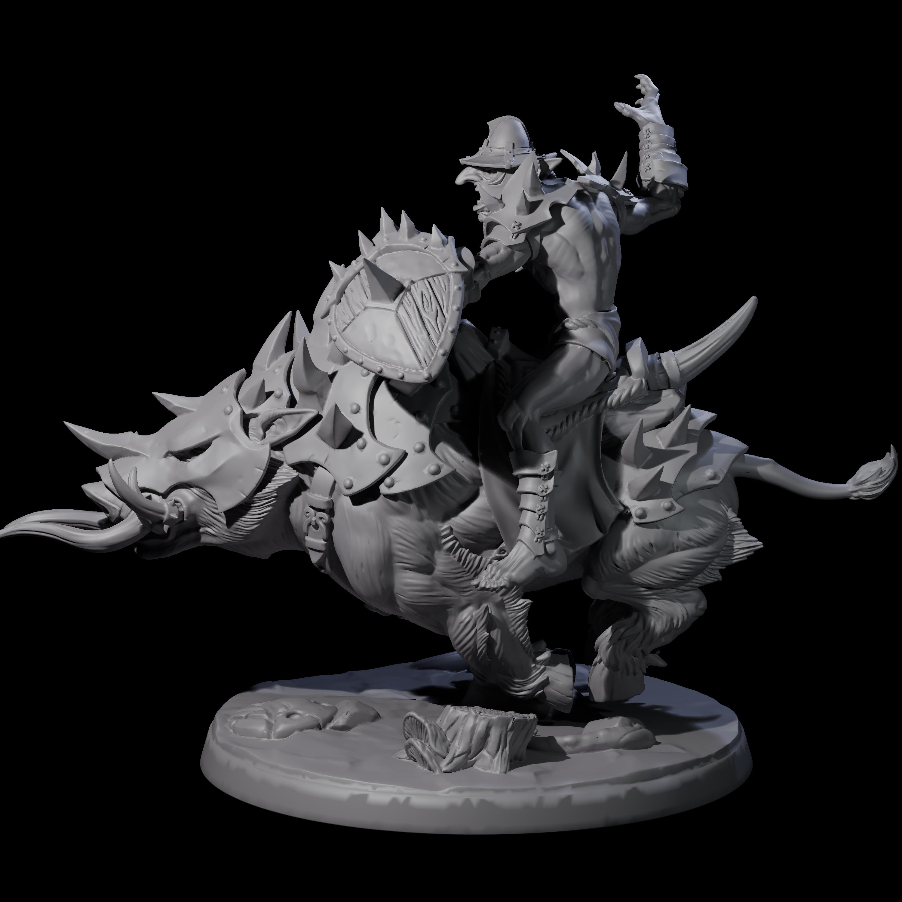 Galloping Hobgoblin Rider C Miniature for Dungeons and Dragons, Pathfinder or other TTRPGs