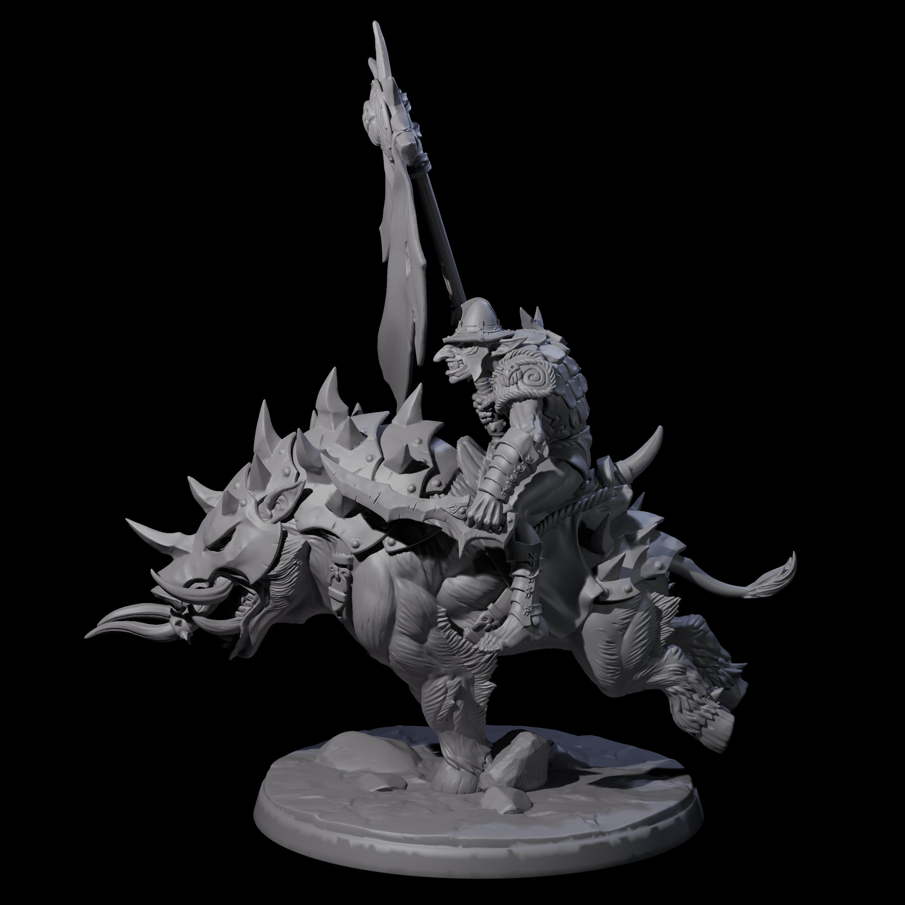 Galloping Hobgoblin Rider D Miniature for Dungeons and Dragons, Pathfinder or other TTRPGs