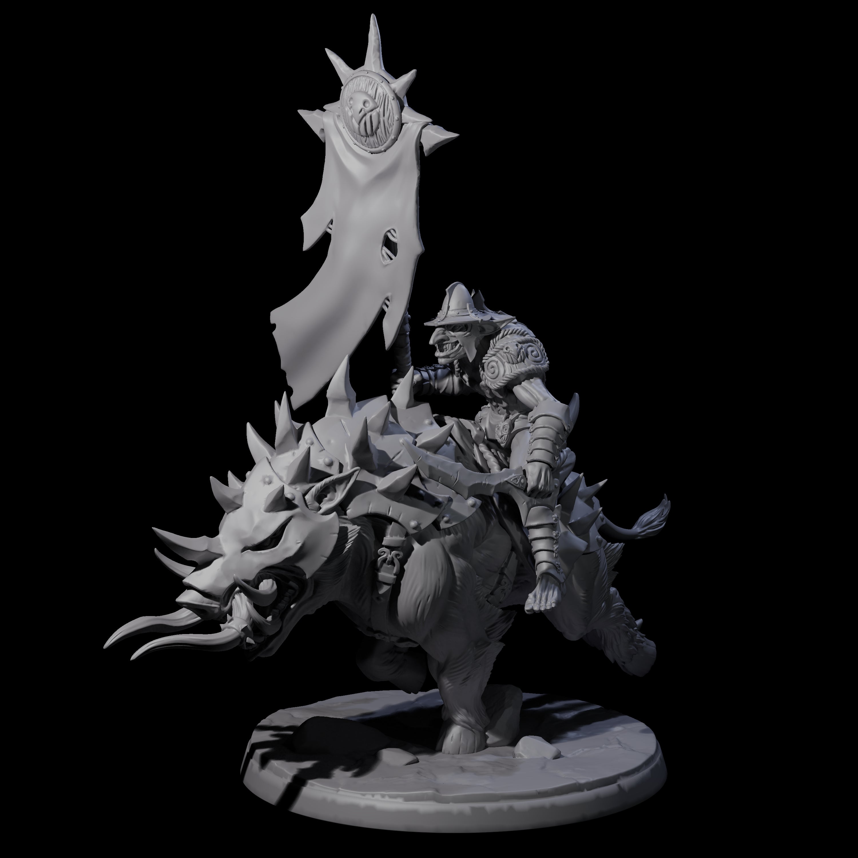 Galloping Hobgoblin Rider D Miniature for Dungeons and Dragons, Pathfinder or other TTRPGs