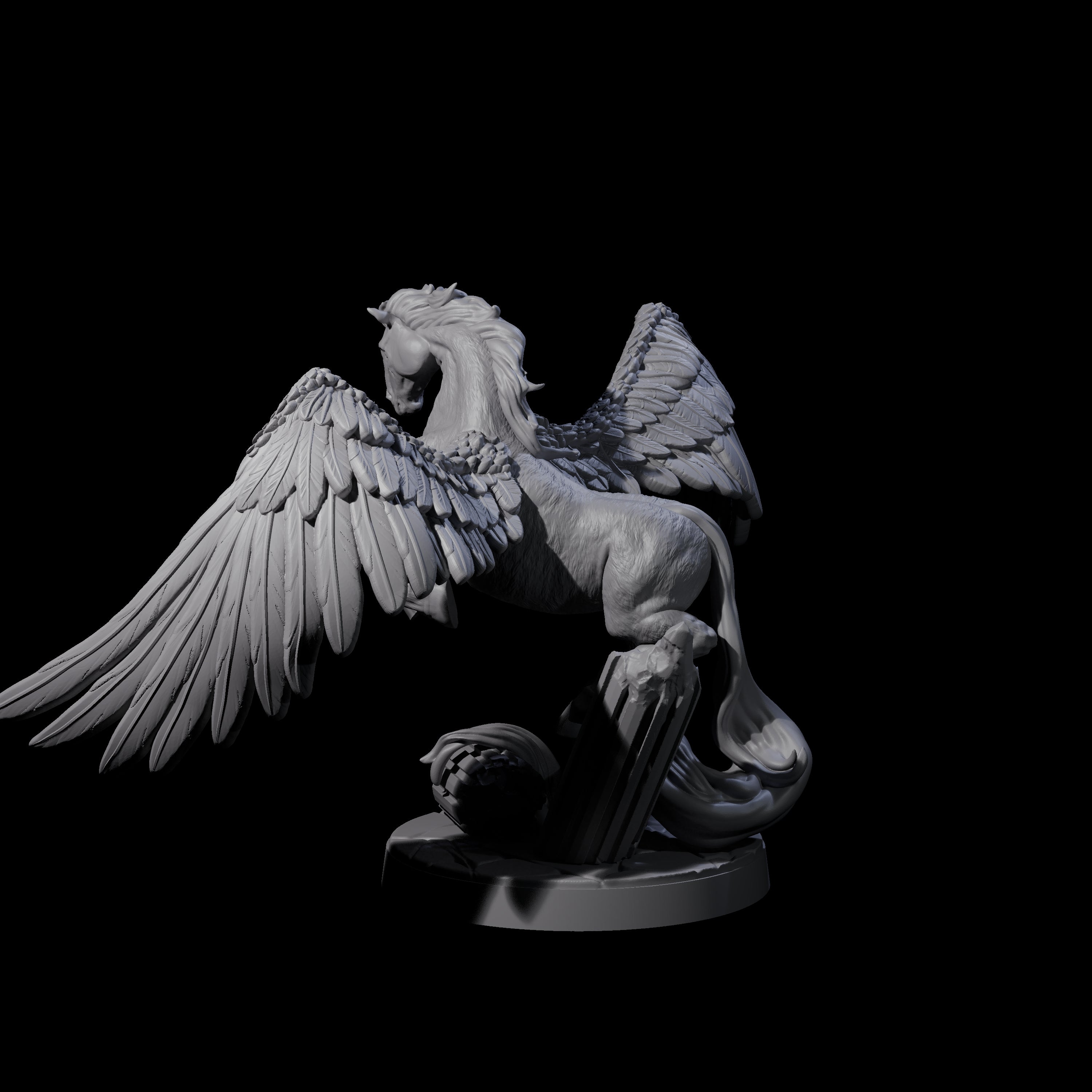 Galloping Pegasus Miniature for Dungeons and Dragons, Pathfinder or other TTRPGs