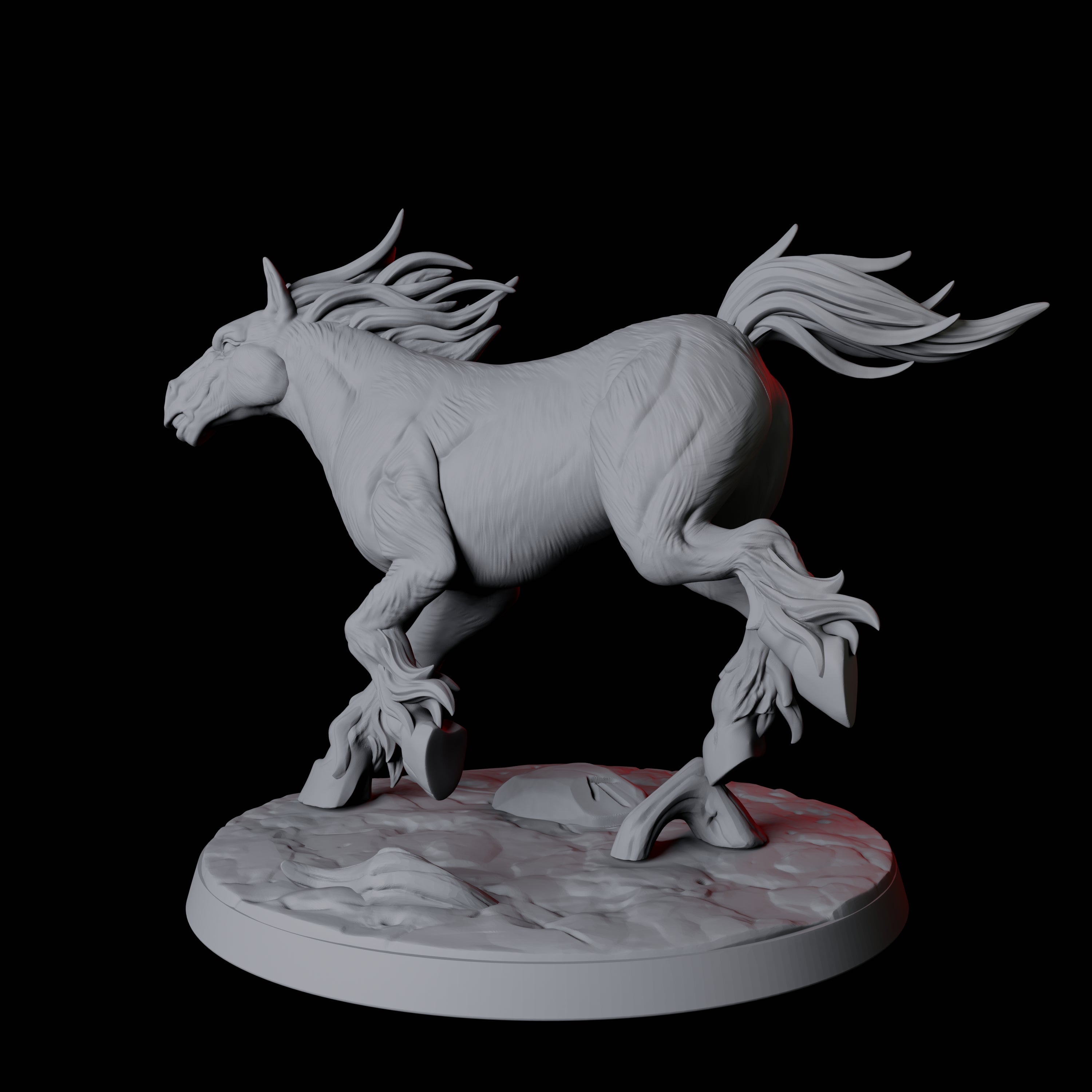 Galloping Wild Horse B Miniature for Dungeons and Dragons, Pathfinder or other TTRPGs