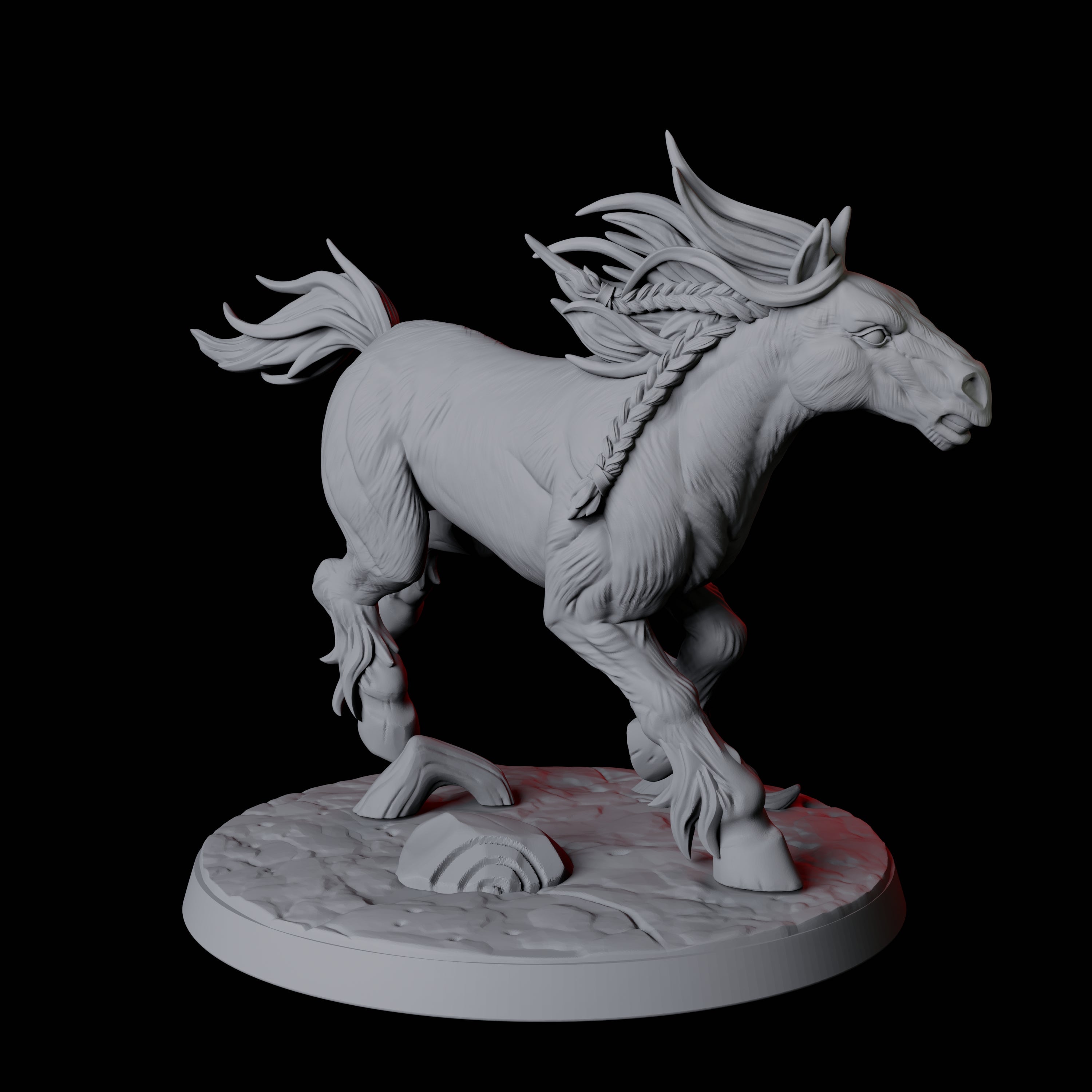 Galloping Wild Horse B Miniature for Dungeons and Dragons, Pathfinder or other TTRPGs