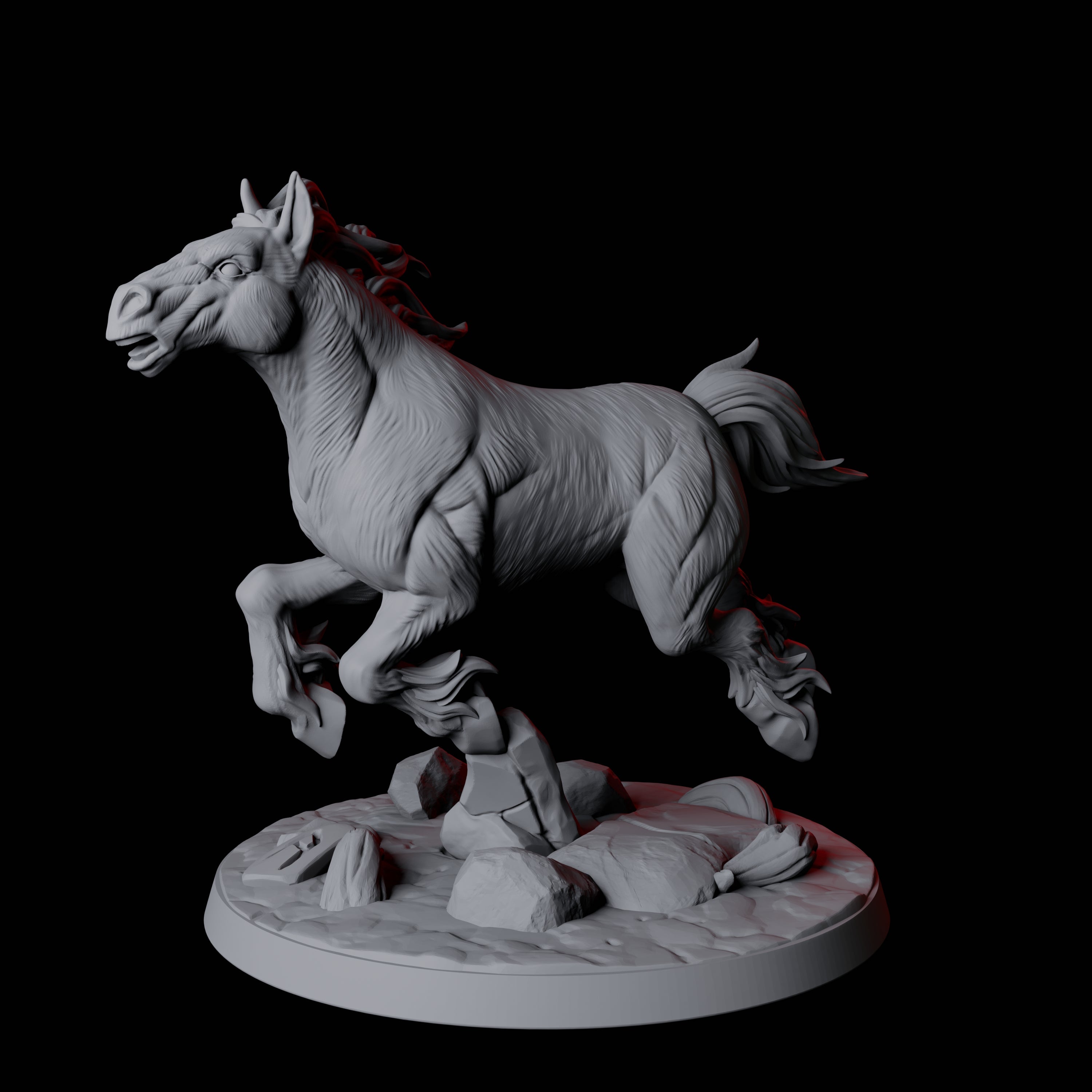 Galloping Wild Horse D Miniature for Dungeons and Dragons, Pathfinder or other TTRPGs