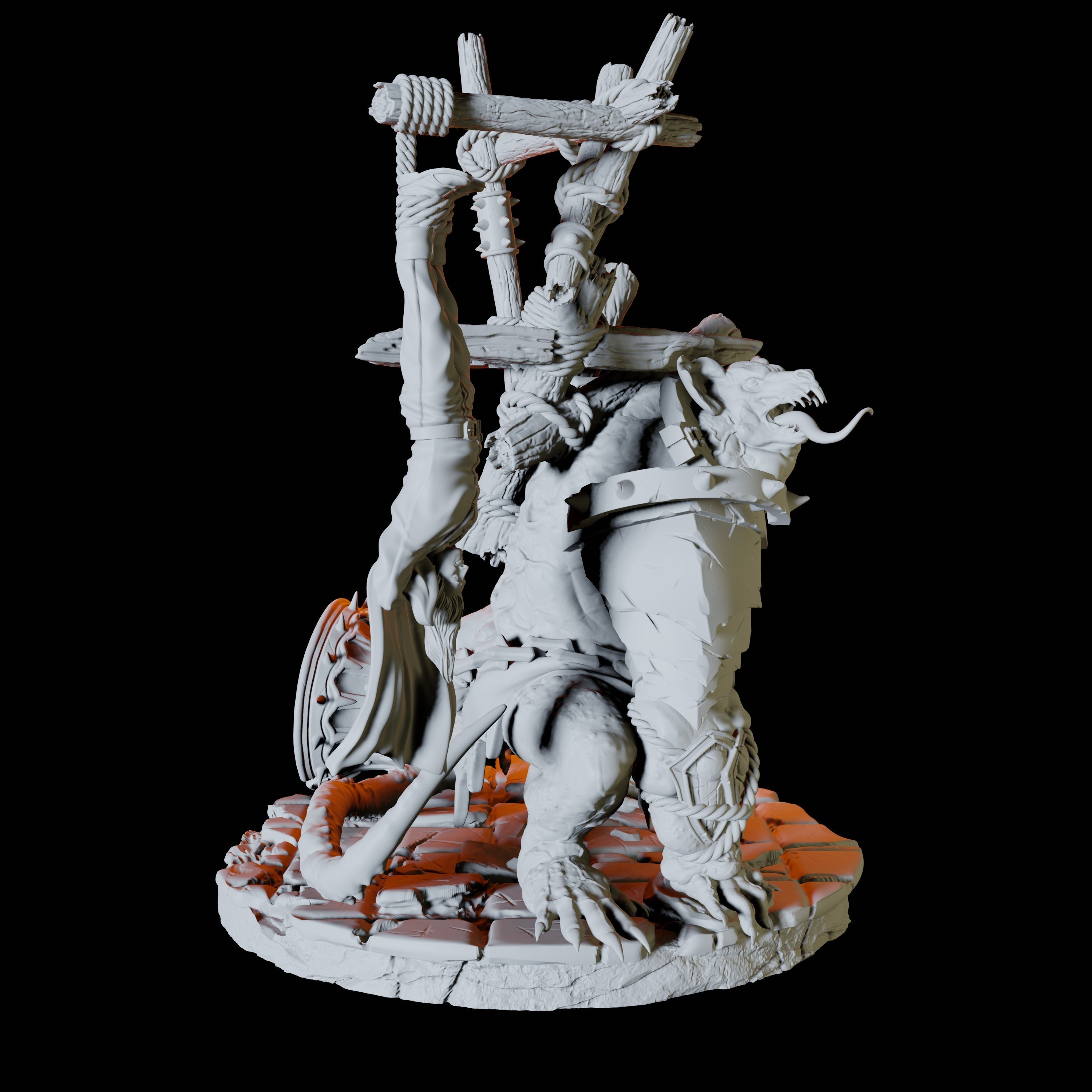 Gallows Ratfolk Champion Miniature for Dungeons and Dragons, Pathfinder or other TTRPGs