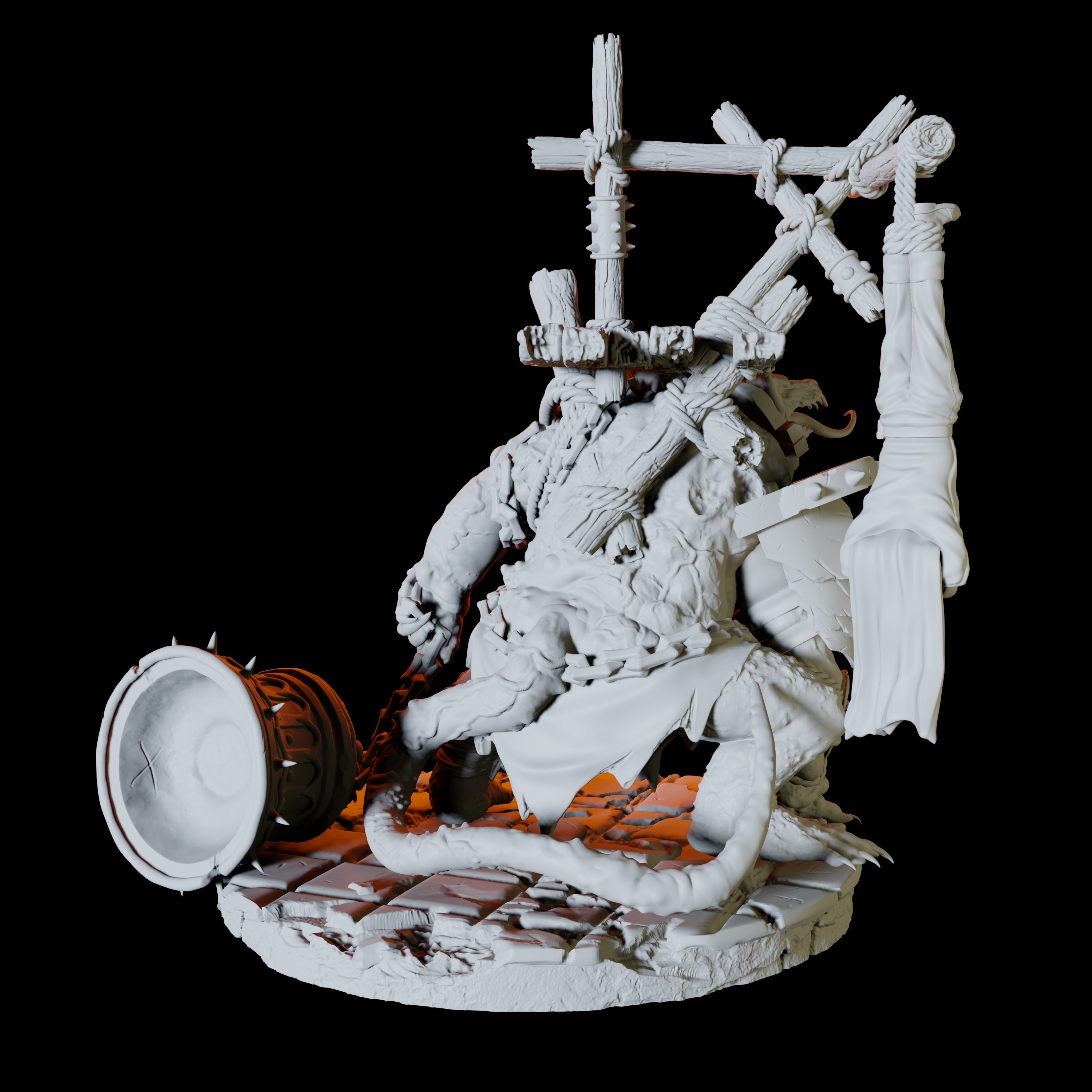 Gallows Ratfolk Champion Miniature for Dungeons and Dragons, Pathfinder or other TTRPGs