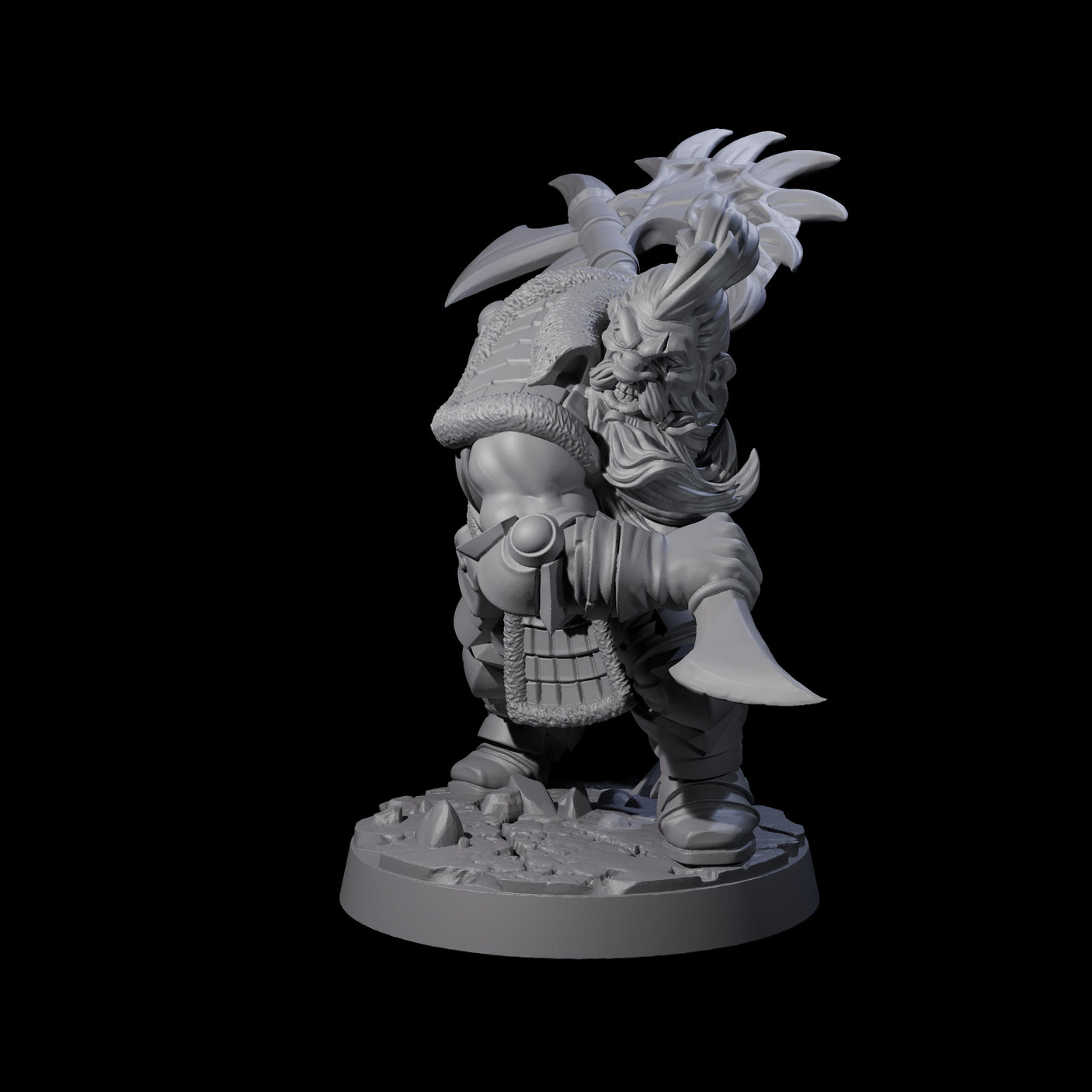 Gandharr - Swinging Axe Fighter Miniature for Dungeons and Dragons, Pathfinder or other TTRPGs