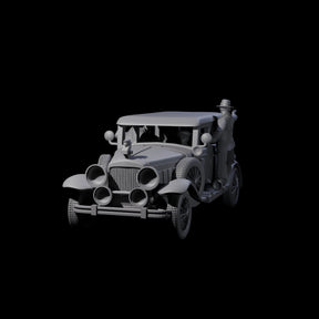 Gangster Riding Minerva Car Miniature for Dungeons and Dragons, Pathfinder or other TTRPGs
