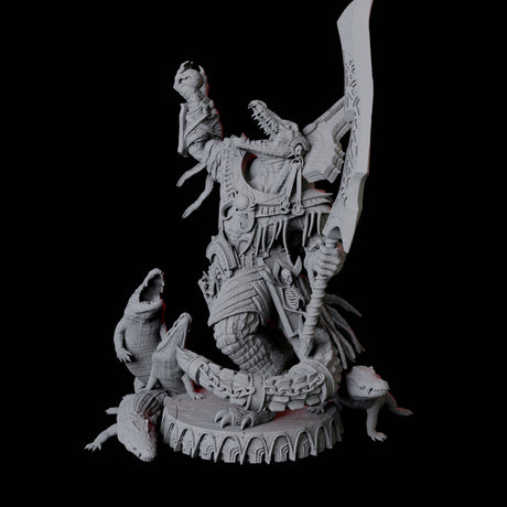 Gargantuan Crocodile Lizardfolk, Avatar of the Dark River Miniature for Dungeons and Dragons, Pathfinder or other TTRPGs