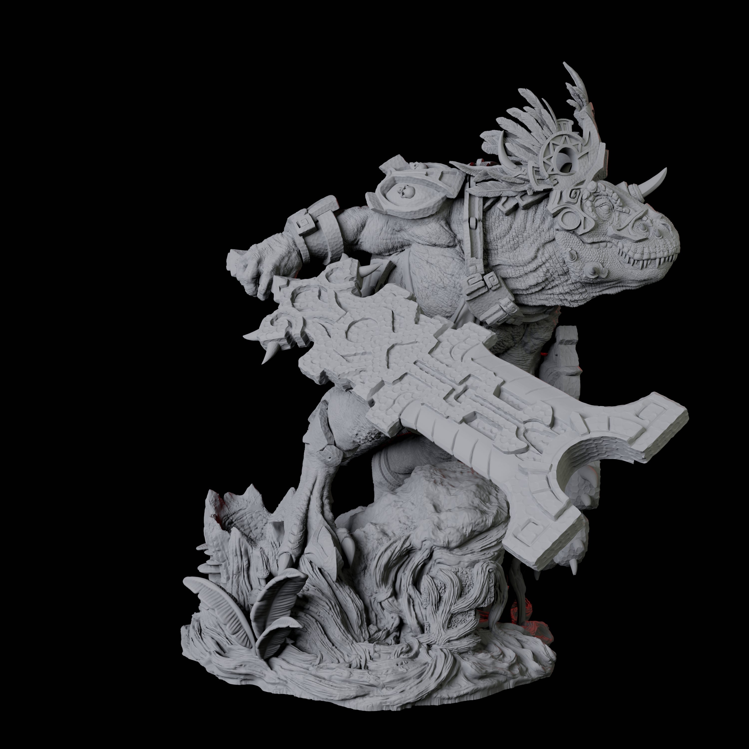 Gargantuan Lizardfolk Warrior A Miniature for Dungeons and Dragons, Pathfinder or other TTRPGs