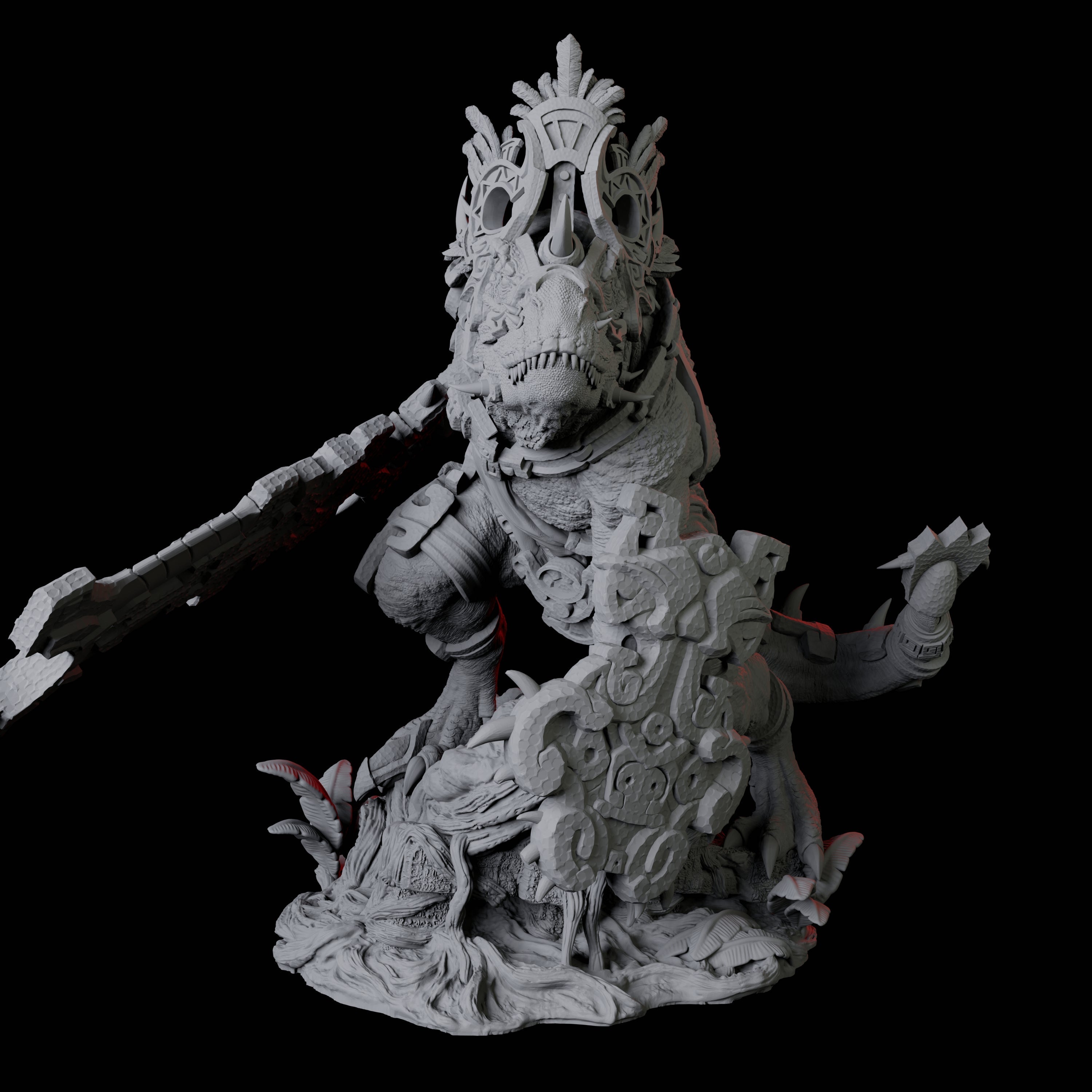 Gargantuan Lizardfolk Warrior A Miniature for Dungeons and Dragons, Pathfinder or other TTRPGs