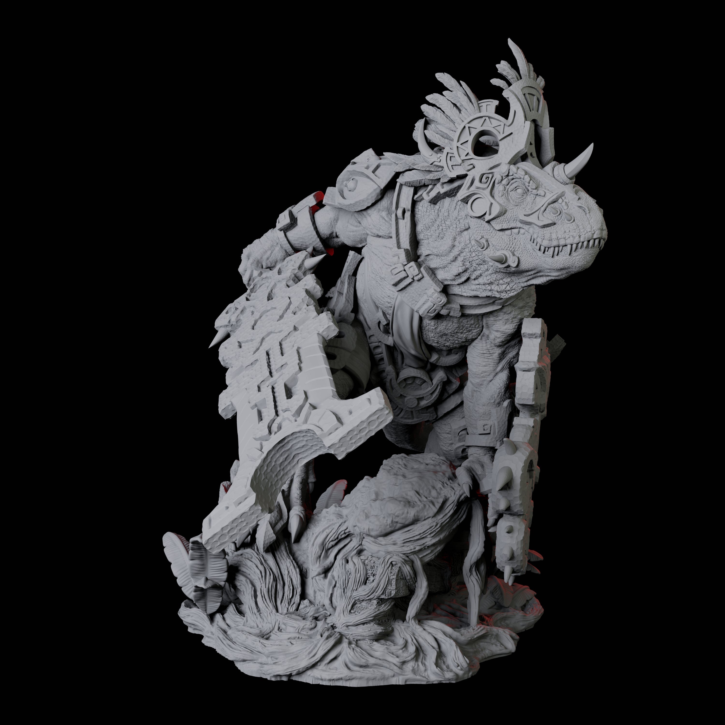 Gargantuan Lizardfolk Warrior A Miniature for Dungeons and Dragons, Pathfinder or other TTRPGs