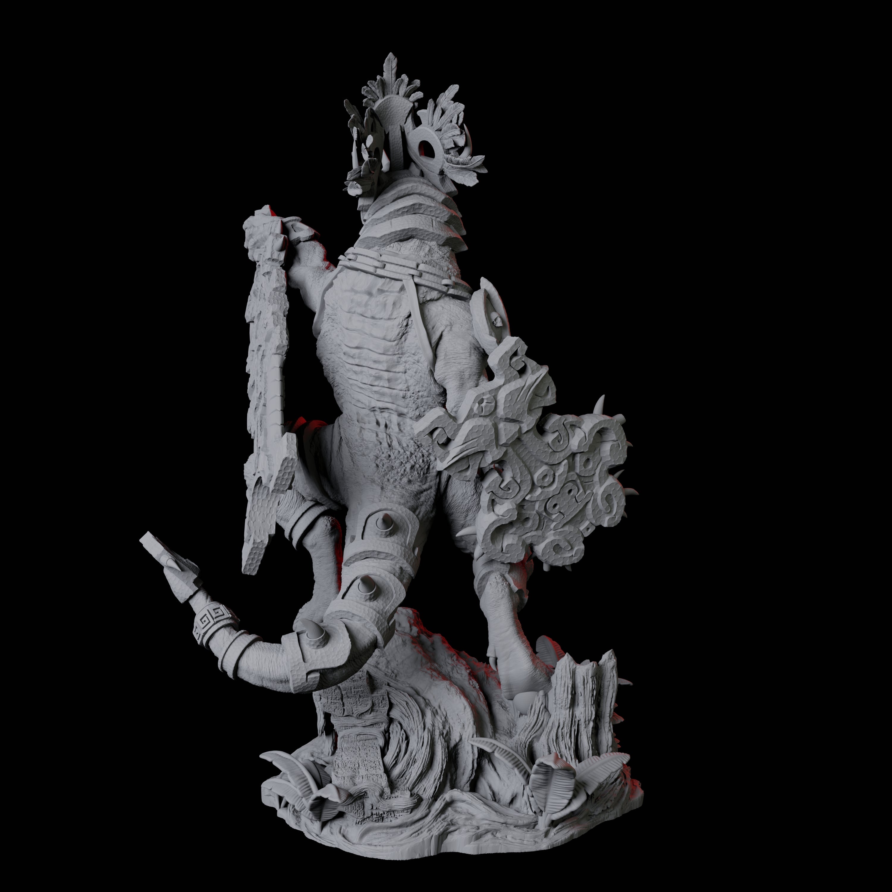 Gargantuan Lizardfolk Warrior B Miniature for Dungeons and Dragons, Pathfinder or other TTRPGs