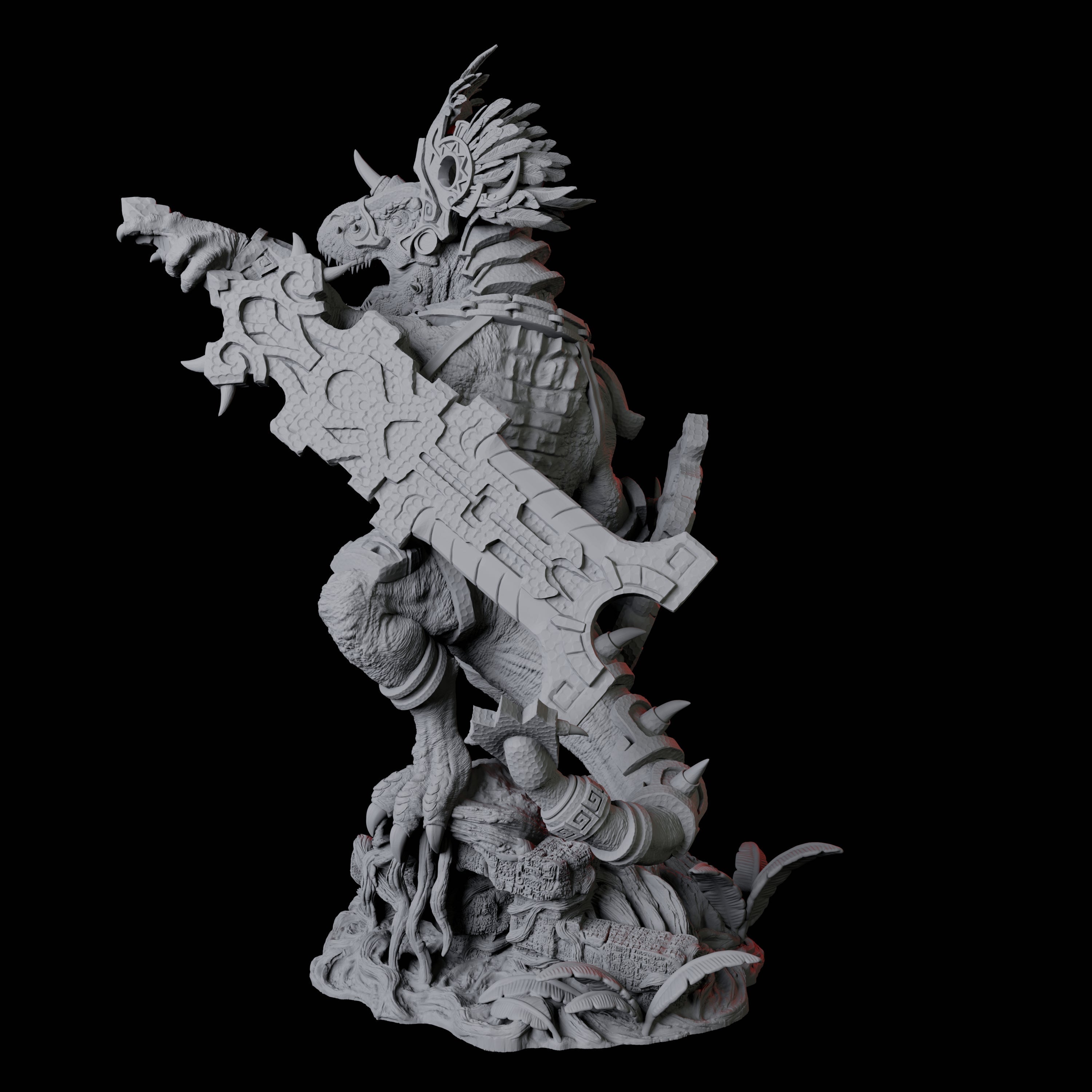 Gargantuan Lizardfolk Warrior B Miniature for Dungeons and Dragons, Pathfinder or other TTRPGs