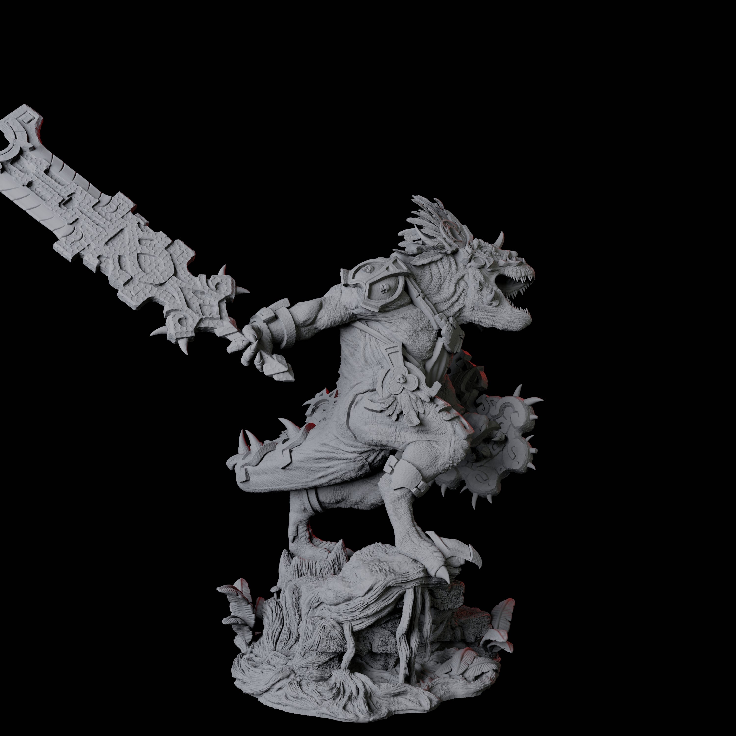 Gargantuan Lizardfolk Warrior C Miniature for Dungeons and Dragons, Pathfinder or other TTRPGs