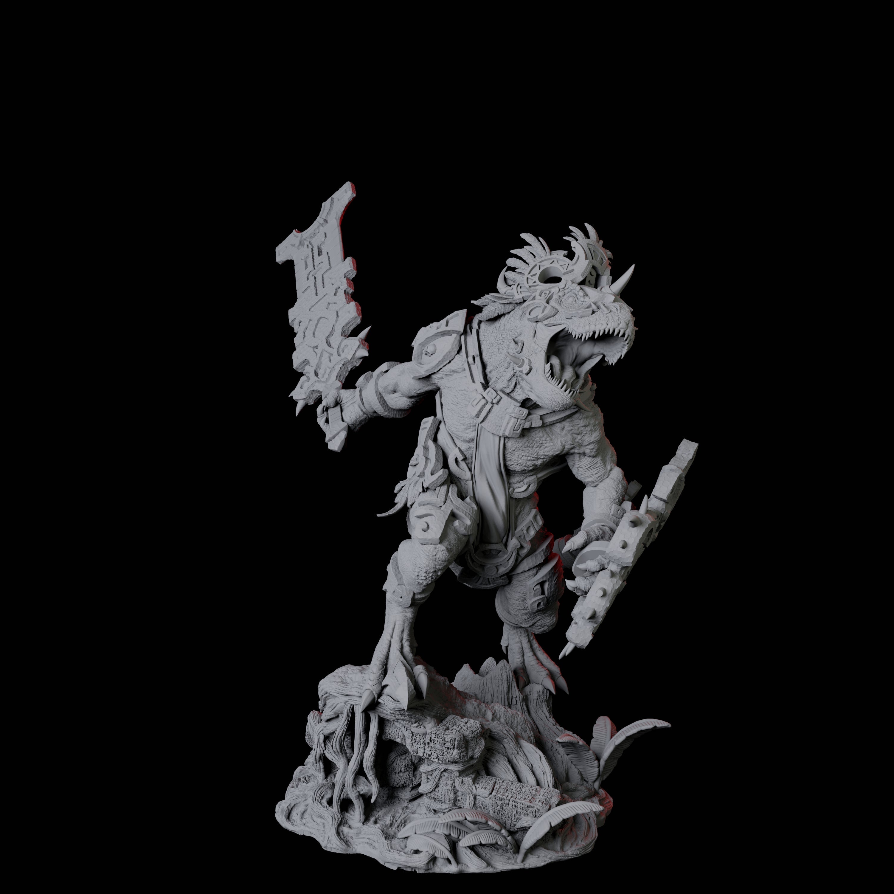 Gargantuan Lizardfolk Warrior C Miniature for Dungeons and Dragons, Pathfinder or other TTRPGs