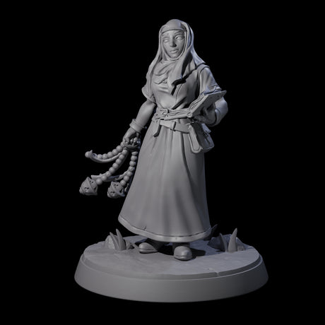 Gentle Reading Nun Miniature for Dungeons and Dragons, Pathfinder or other TTRPGs
