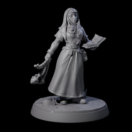 Gentle Reading Nun Miniature for Dungeons and Dragons, Pathfinder or other TTRPGs