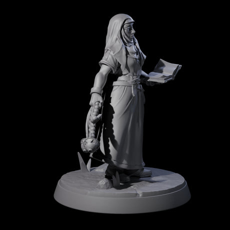Gentle Reading Nun Miniature for Dungeons and Dragons, Pathfinder or other TTRPGs