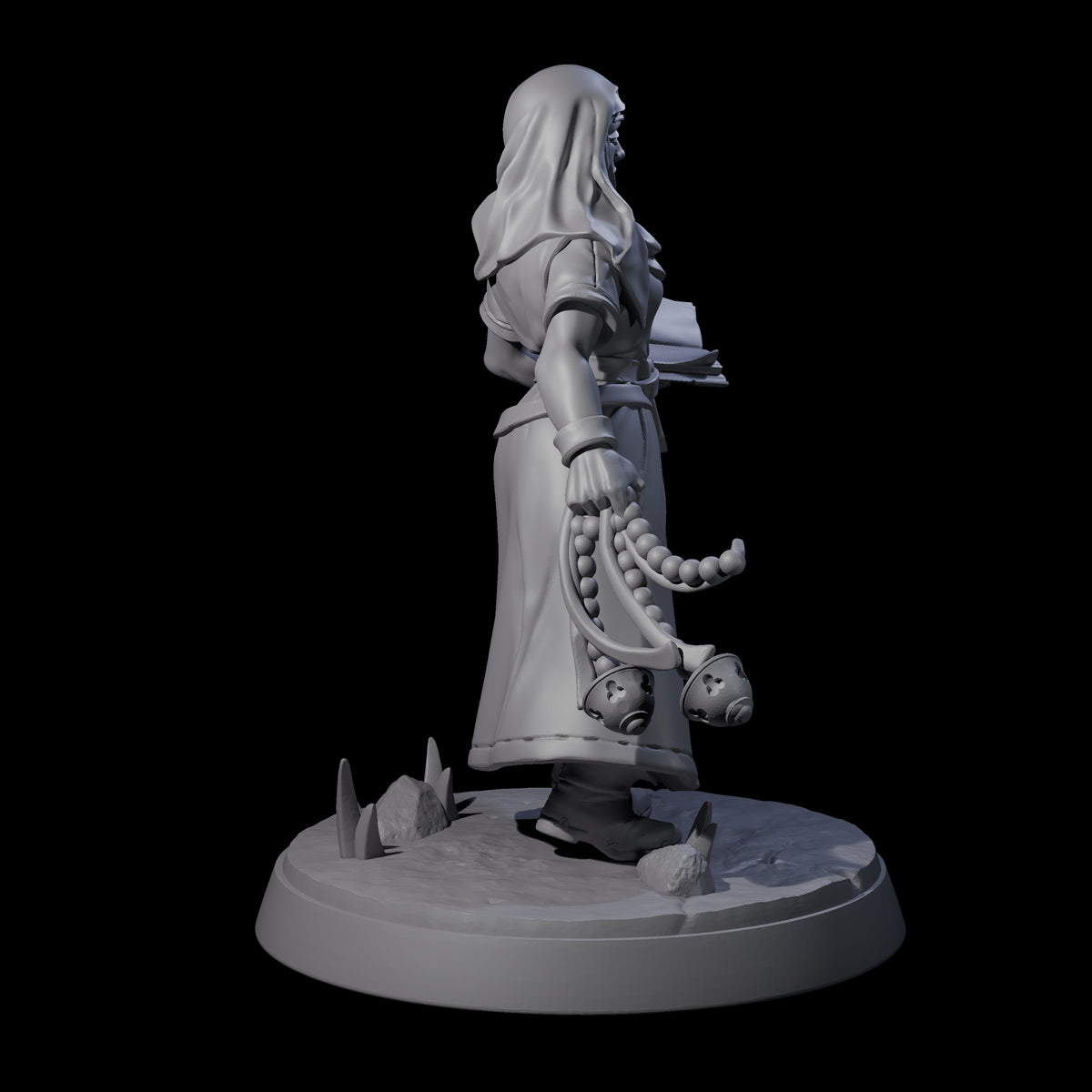 Gentle Reading Nun Miniature for Dungeons and Dragons, Pathfinder or other TTRPGs