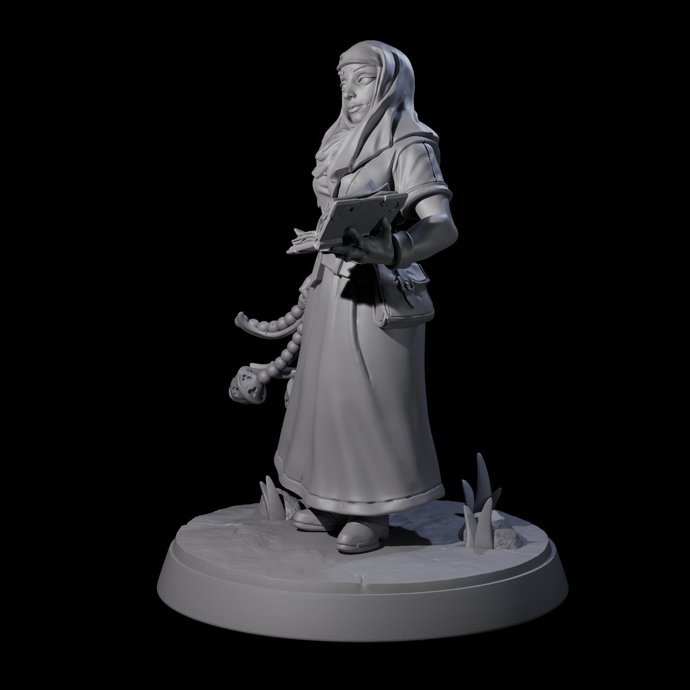 Gentle Reading Nun Miniature for Dungeons and Dragons, Pathfinder or other TTRPGs