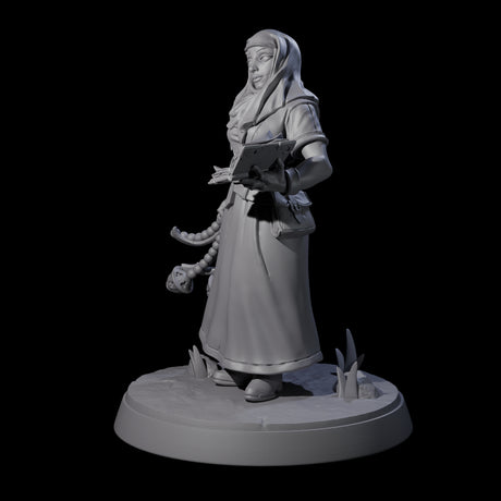Gentle Reading Nun Miniature for Dungeons and Dragons, Pathfinder or other TTRPGs