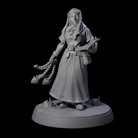 Gentle Reading Nun Miniature for Dungeons and Dragons, Pathfinder or other TTRPGs