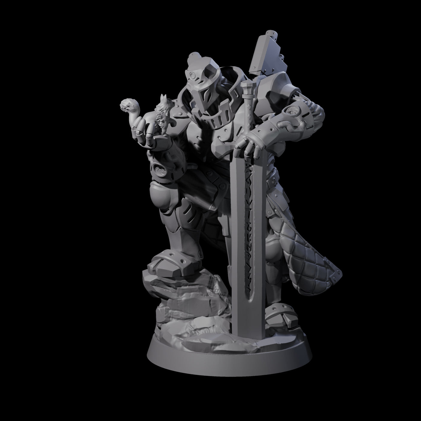 Gentle Warforged Paladin Miniature for Dungeons and Dragons, Pathfinder or other TTRPGs