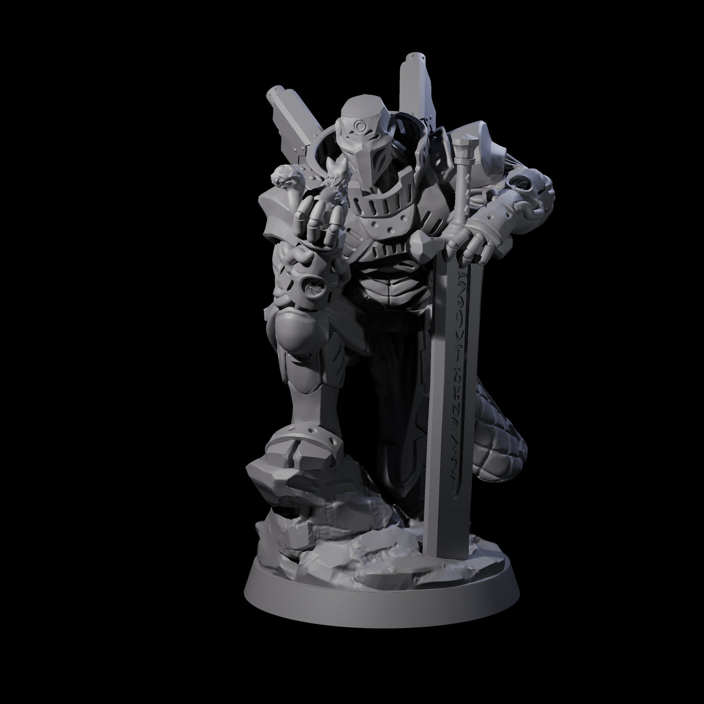 Gentle Warforged Paladin Miniature for Dungeons and Dragons, Pathfinder or other TTRPGs