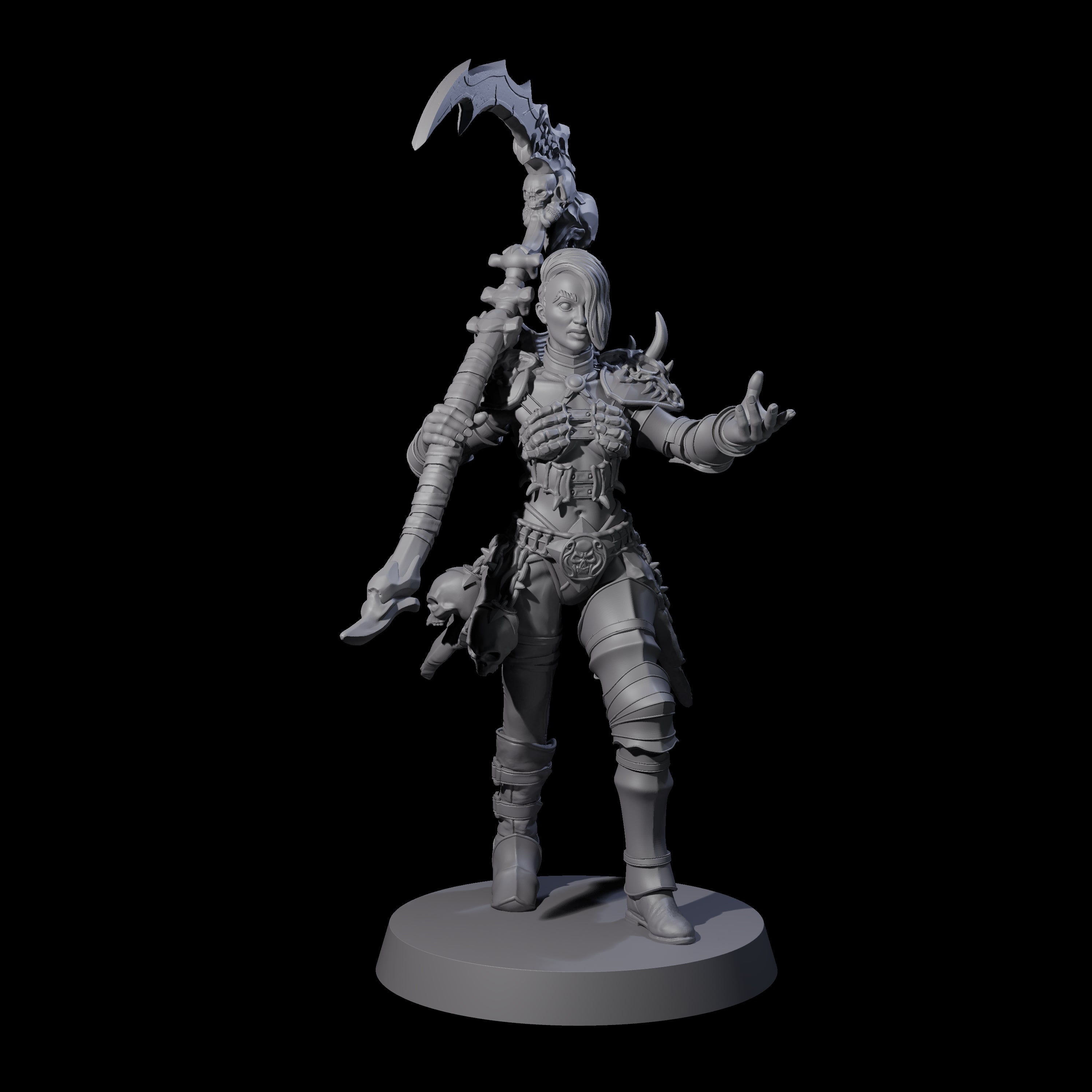 Gesturing Armoured Necromancer Miniature for Dungeons and Dragons, Pathfinder or other TTRPGs