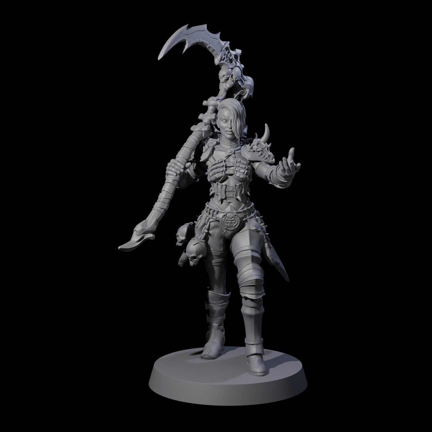 Gesturing Armoured Necromancer Miniature for Dungeons and Dragons, Pathfinder or other TTRPGs