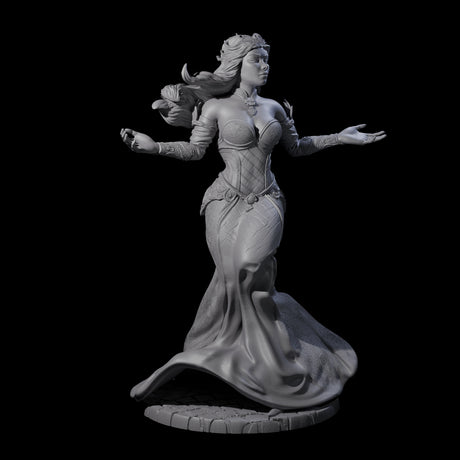 Gesturing Regal Queen Miniature for Dungeons and Dragons, Pathfinder or other TTRPGs