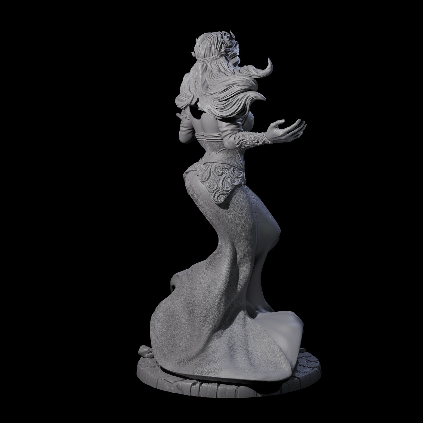 Gesturing Regal Queen Miniature for Dungeons and Dragons, Pathfinder or other TTRPGs