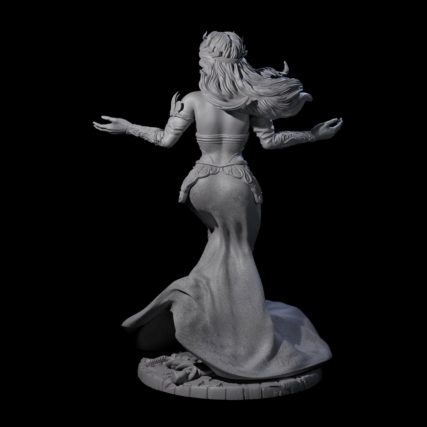 Gesturing Regal Queen Miniature for Dungeons and Dragons, Pathfinder or other TTRPGs