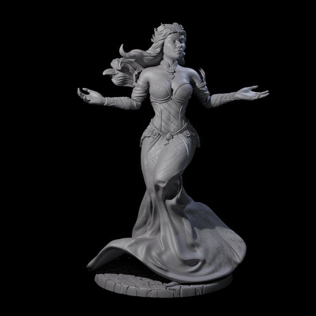 Gesturing Regal Queen Miniature for Dungeons and Dragons, Pathfinder or other TTRPGs