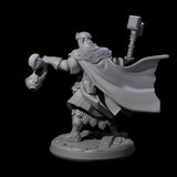 Gesturing Warrior Priest Miniature for Dungeons and Dragons, Pathfinder or other TTRPGs
