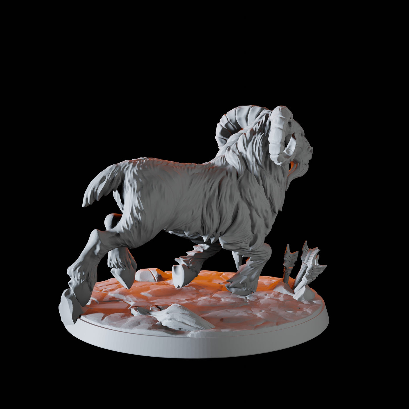 Giant Ram B Miniature for Dungeons and Dragons, Pathfinder or other TTRPGs