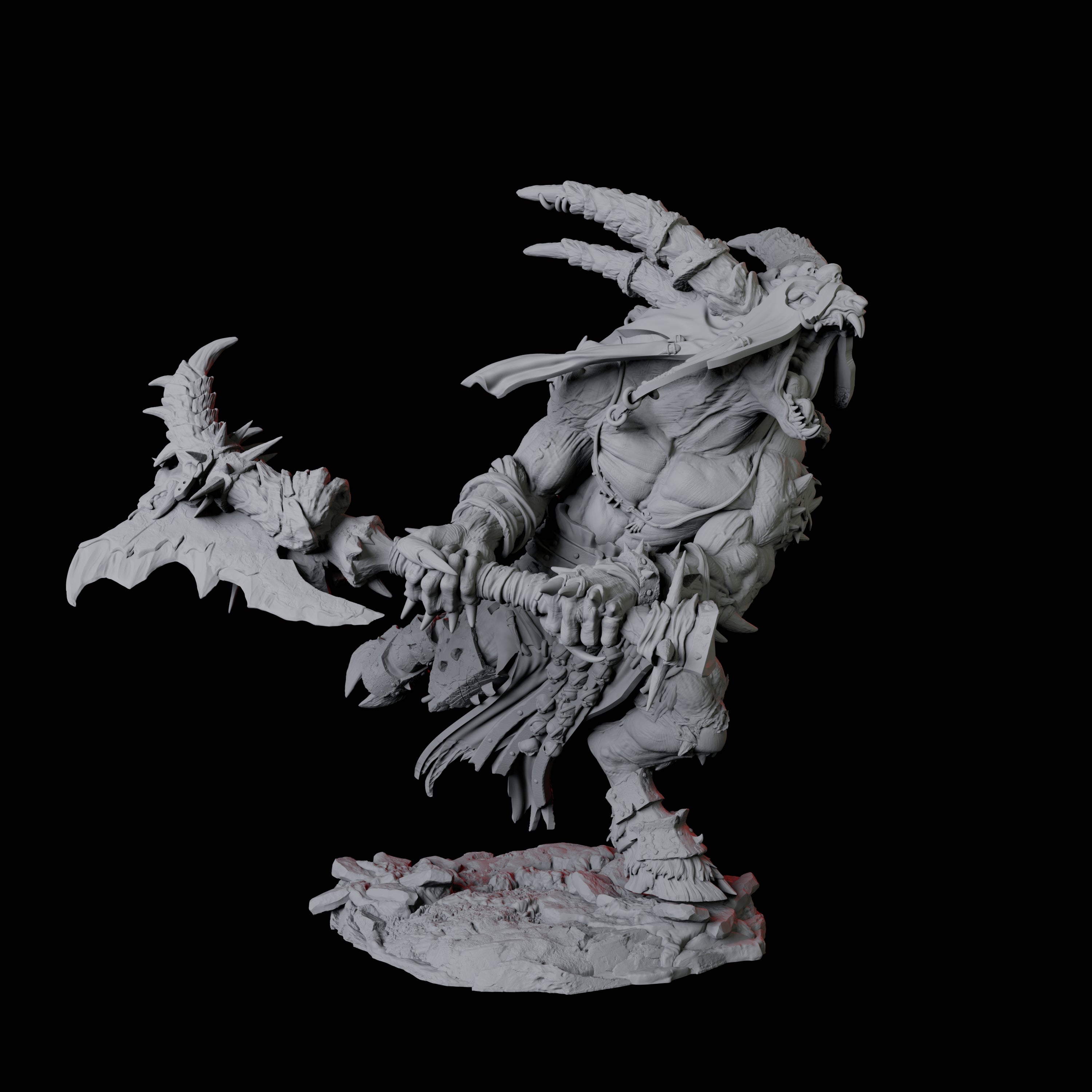 Giant Ratfolk Barbarian A Miniature for Dungeons and Dragons, Pathfinder or other TTRPGs