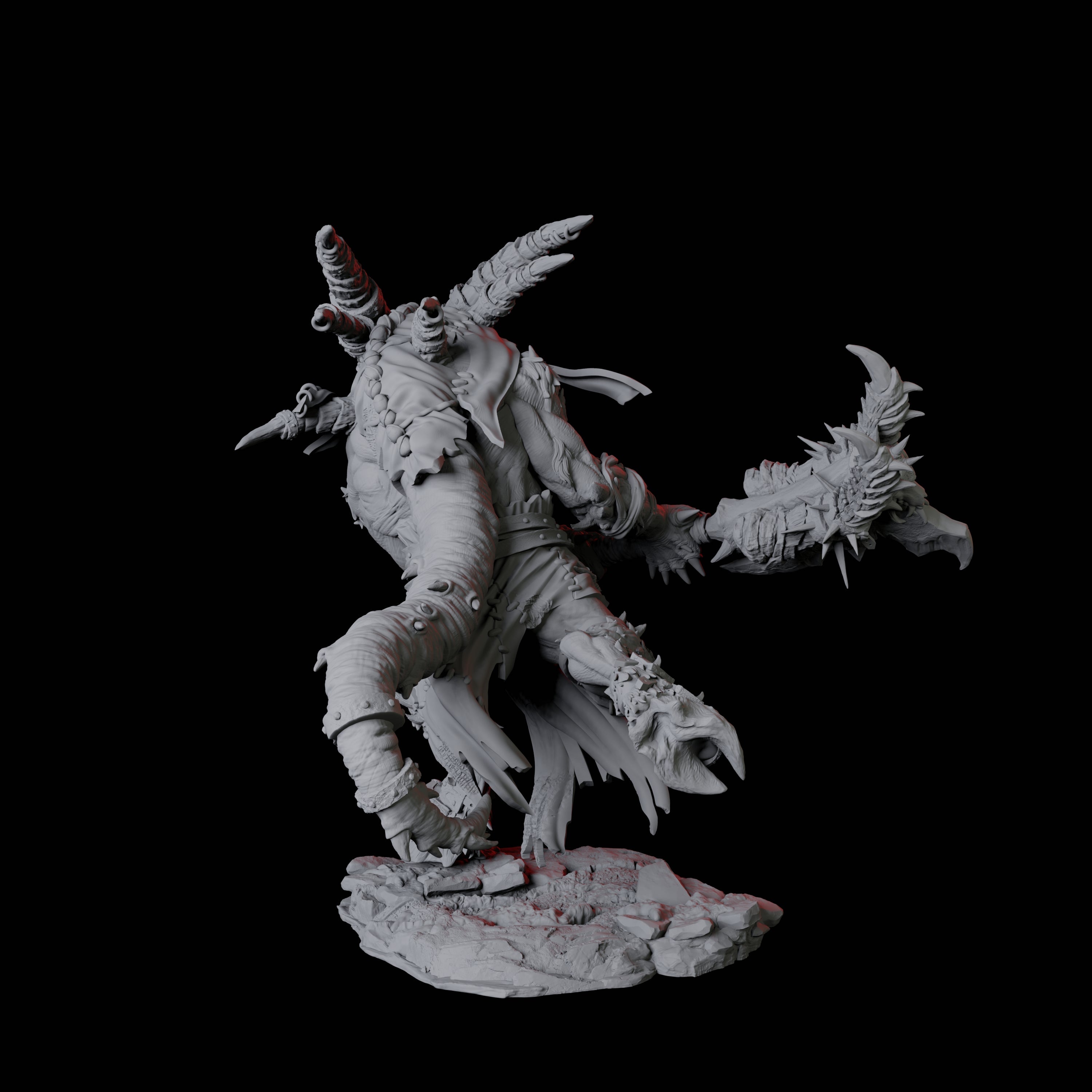 Giant Ratfolk Barbarian A Miniature for Dungeons and Dragons, Pathfinder or other TTRPGs