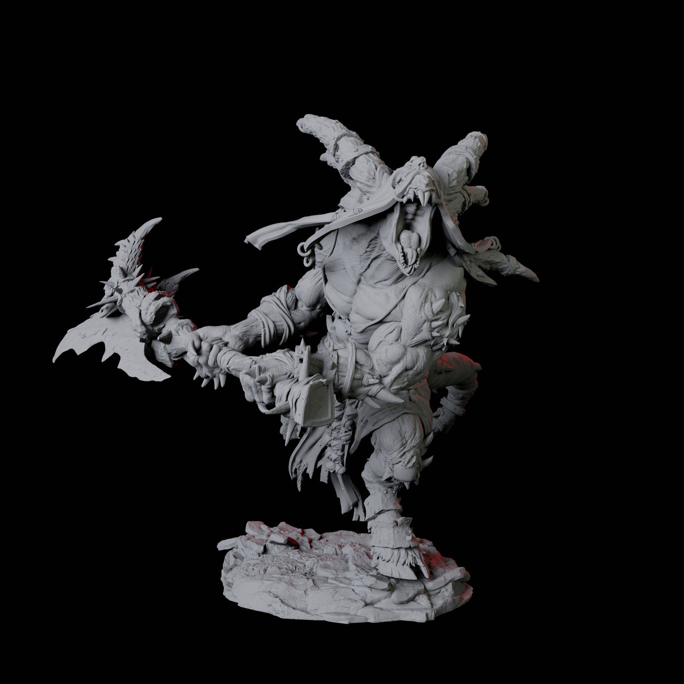 Giant Ratfolk Barbarian A Miniature for Dungeons and Dragons, Pathfinder or other TTRPGs