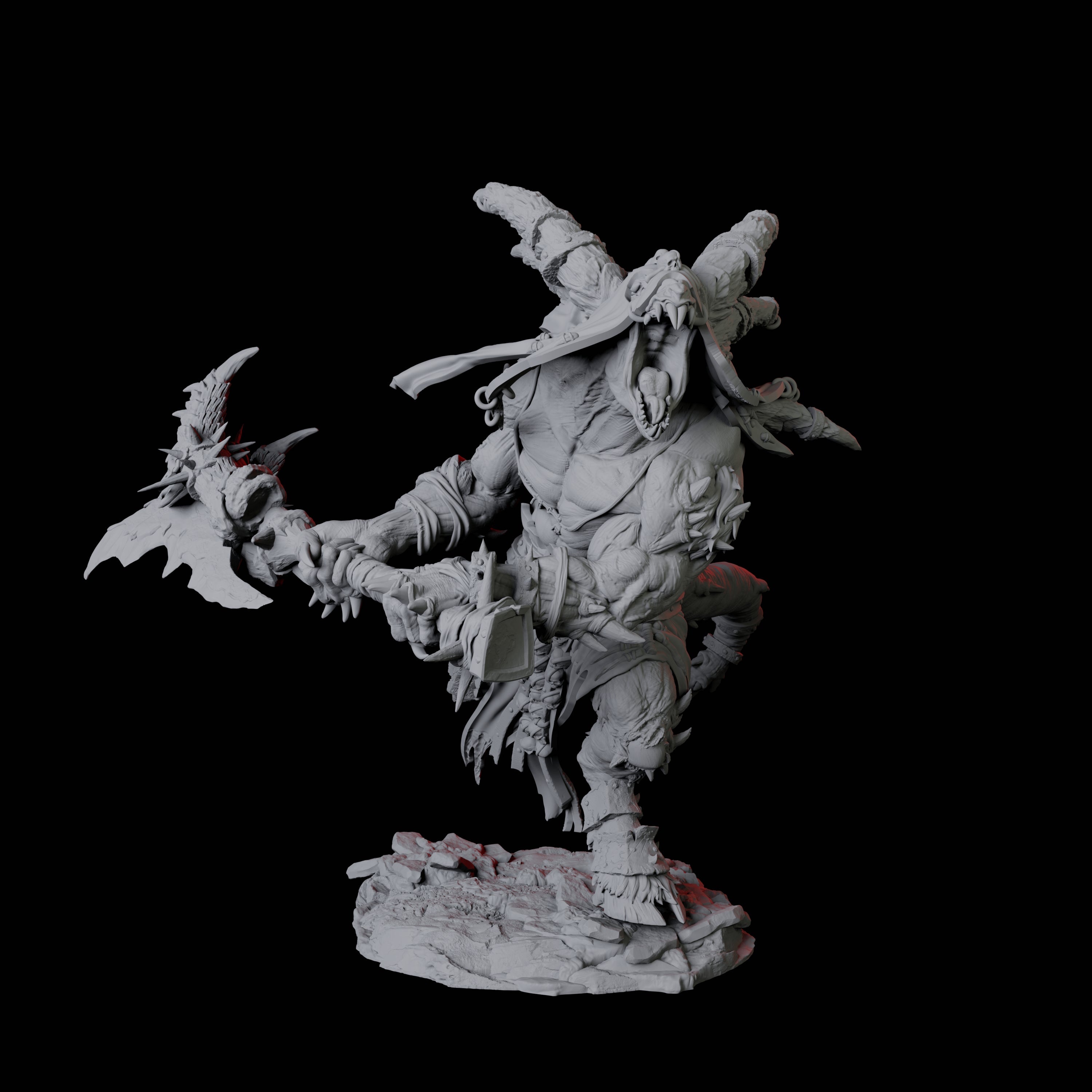 Giant Ratfolk Barbarian A Miniature for Dungeons and Dragons, Pathfinder or other TTRPGs