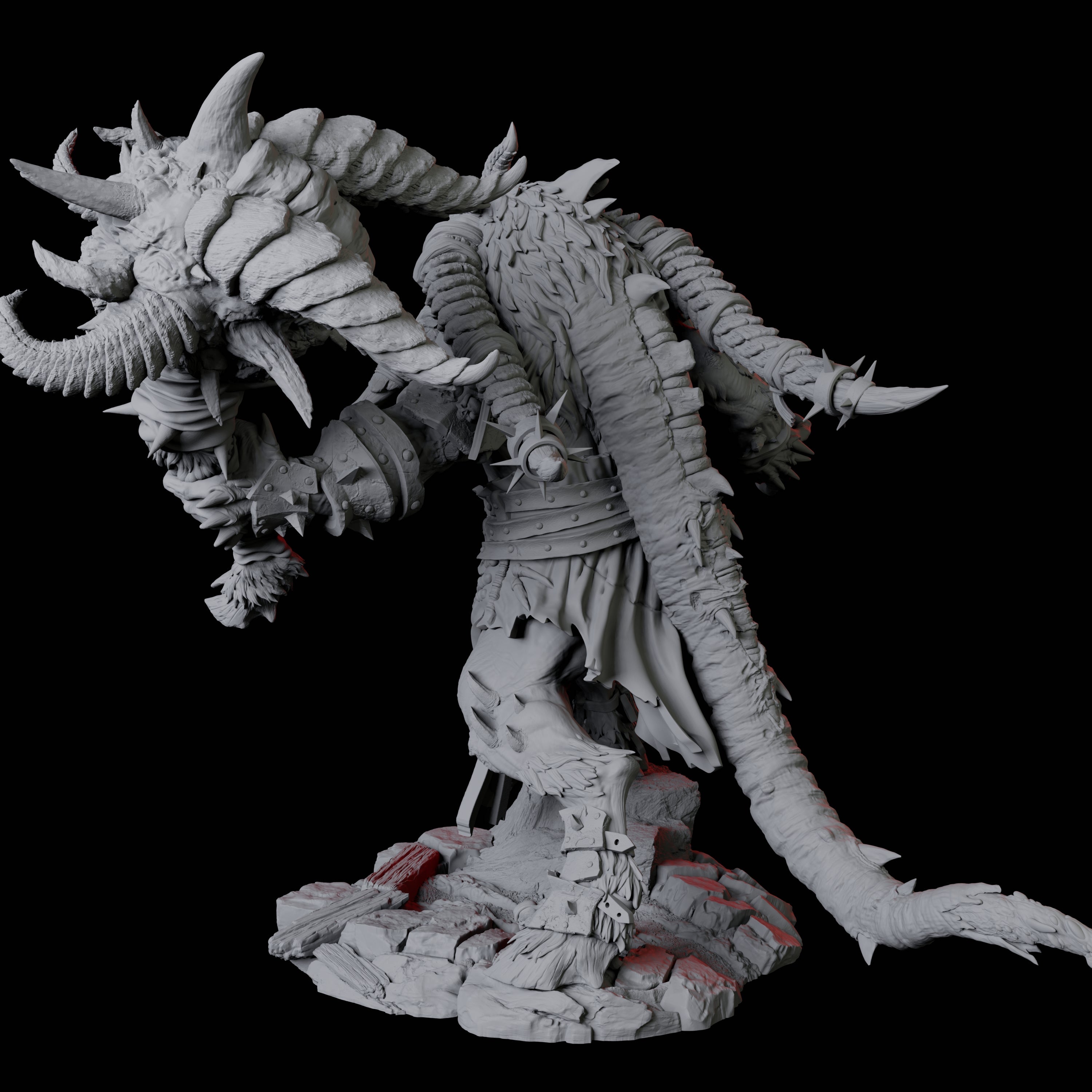 Giant Ratfolk Barbarian B Miniature for Dungeons and Dragons, Pathfinder or other TTRPGs